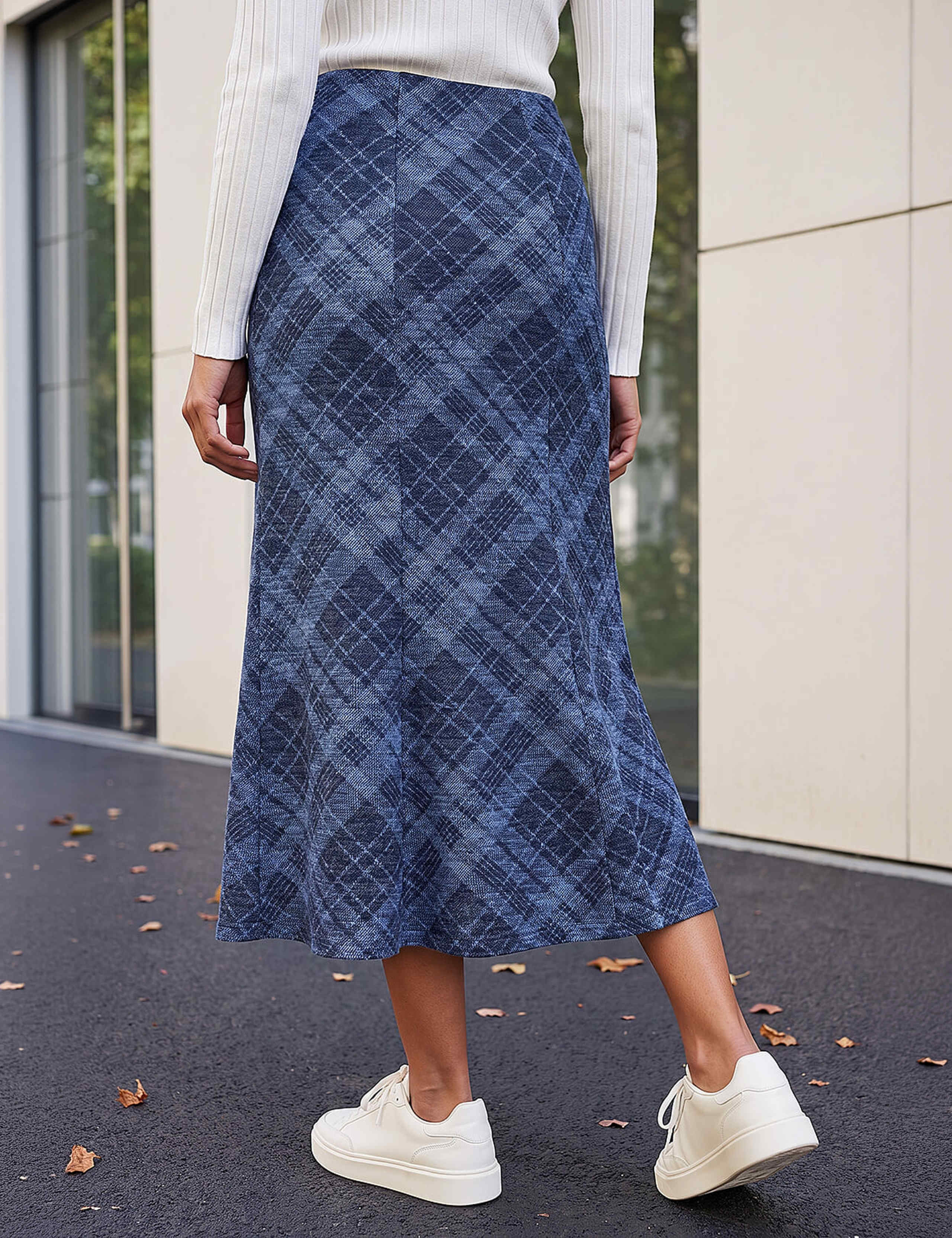 Shadow Check A-Line Skirt 2 of 4