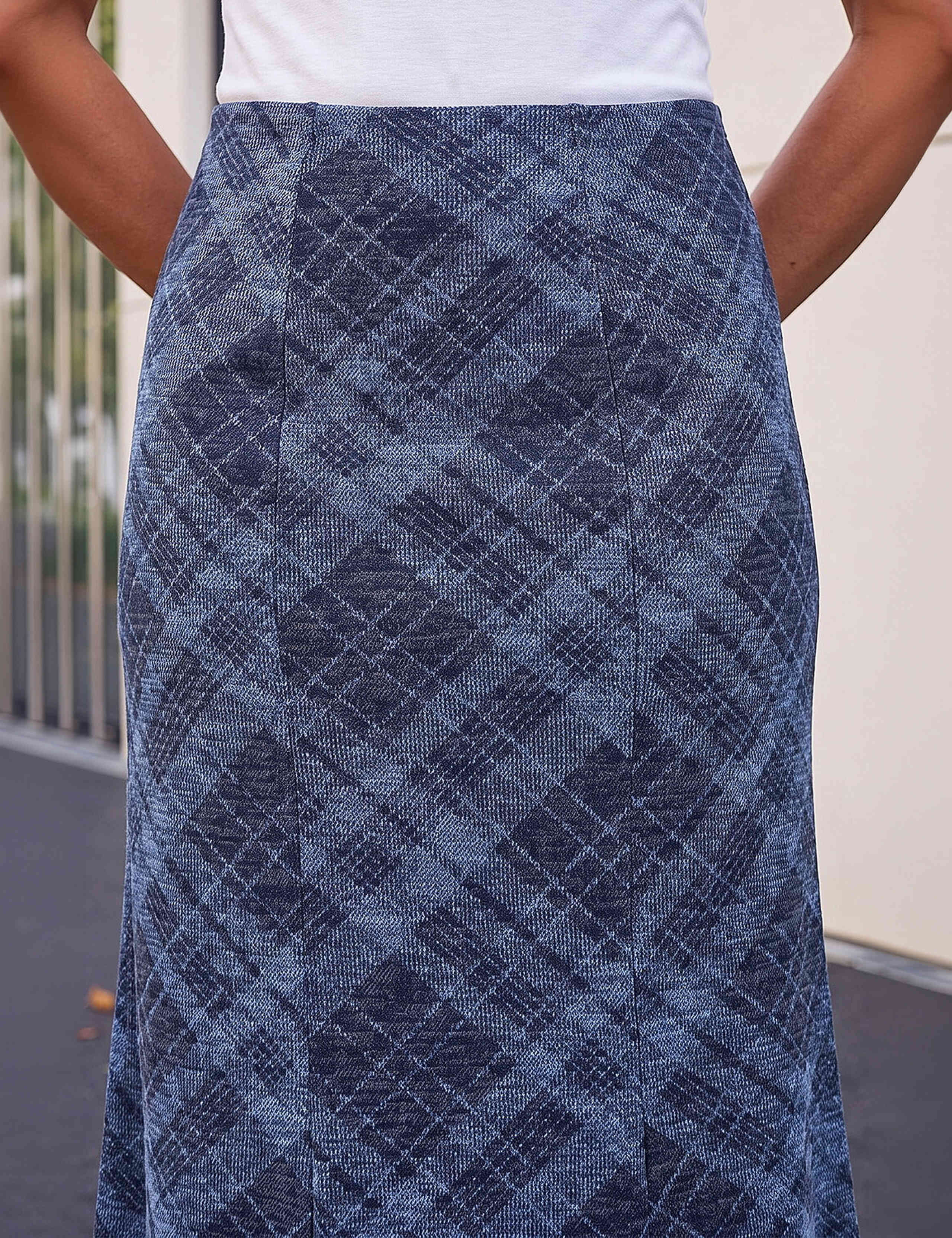 Shadow Check A-Line Skirt 4 of 4