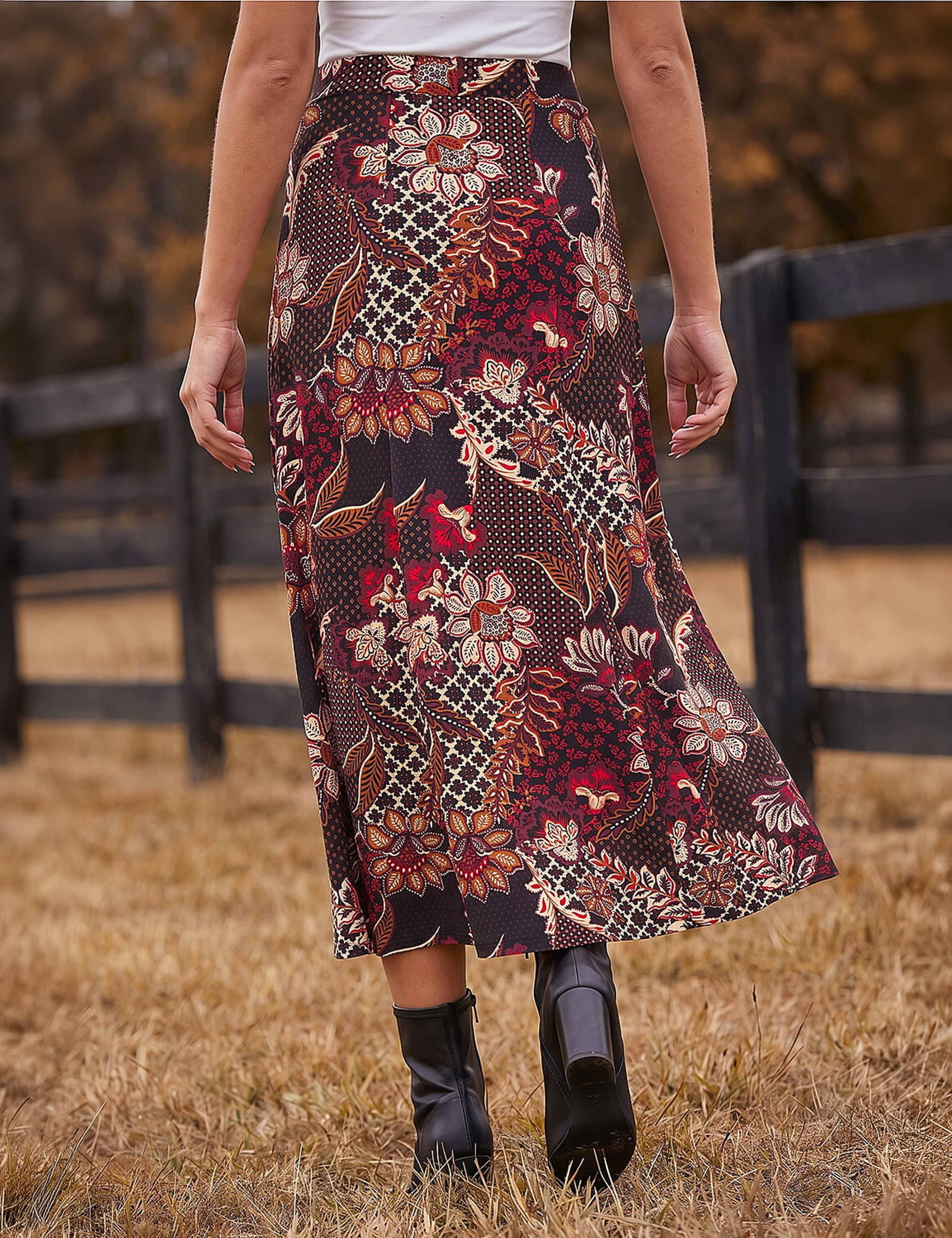 Floral Paisley Print Skirt 2 of 4