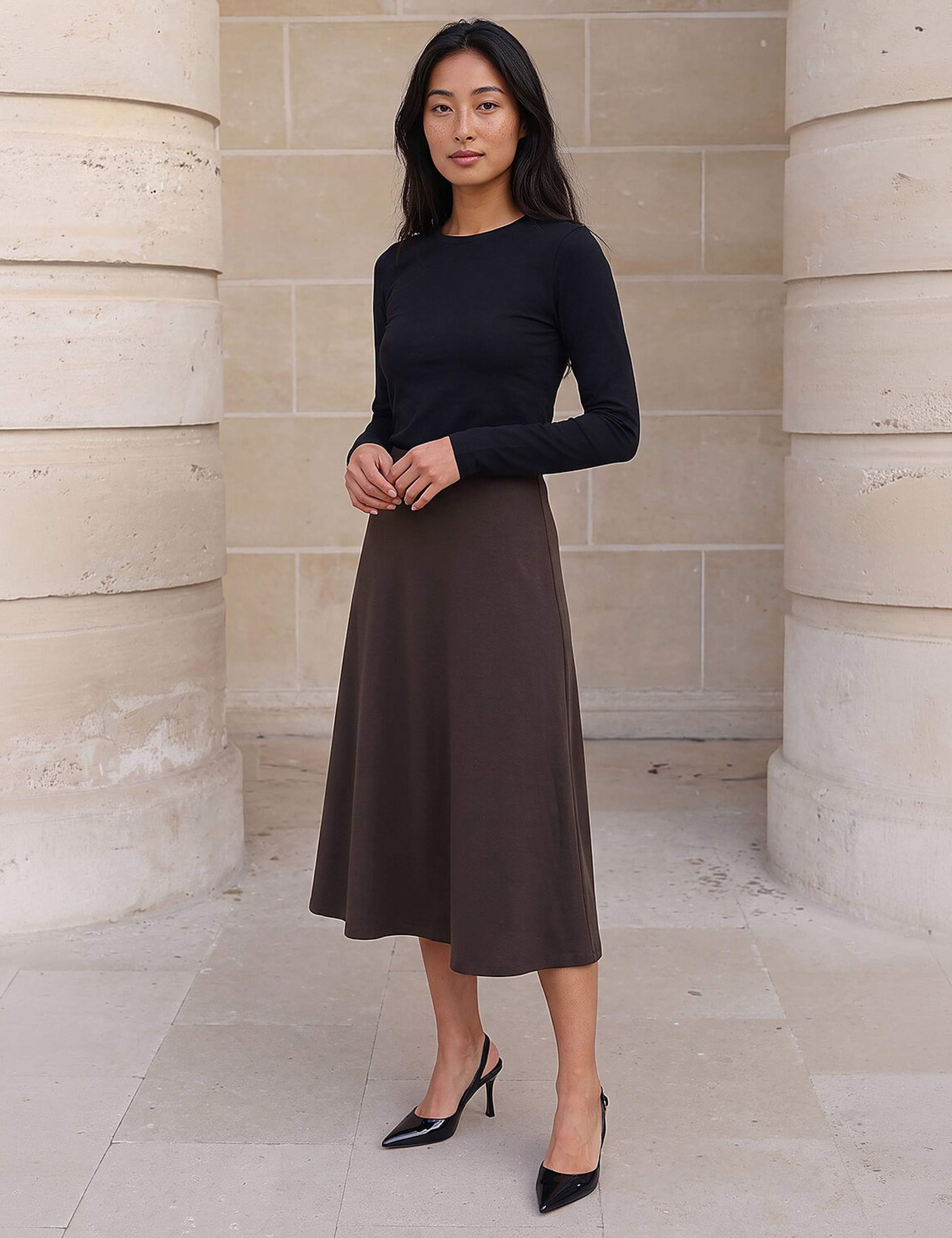 Petite Ponte Stretch Midi Skirt 3 of 4