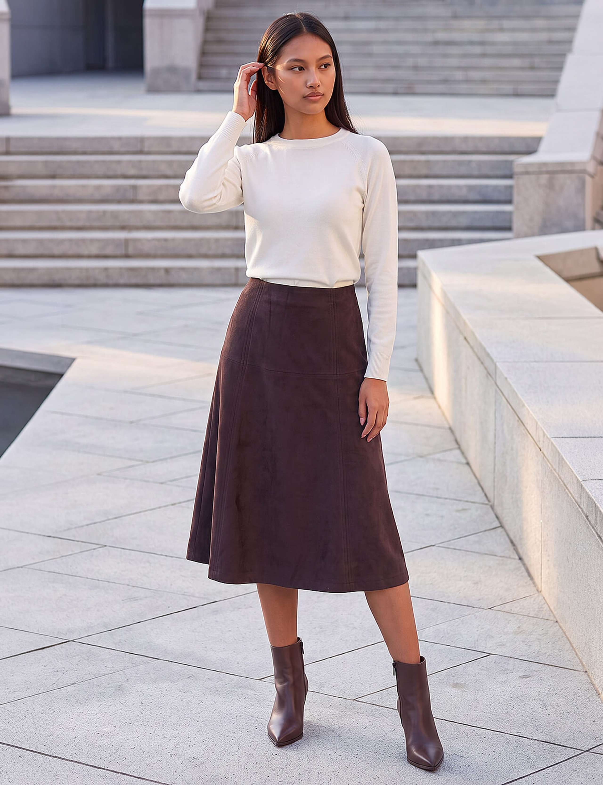 Petite Suede A-Line Skirt 3 of 4