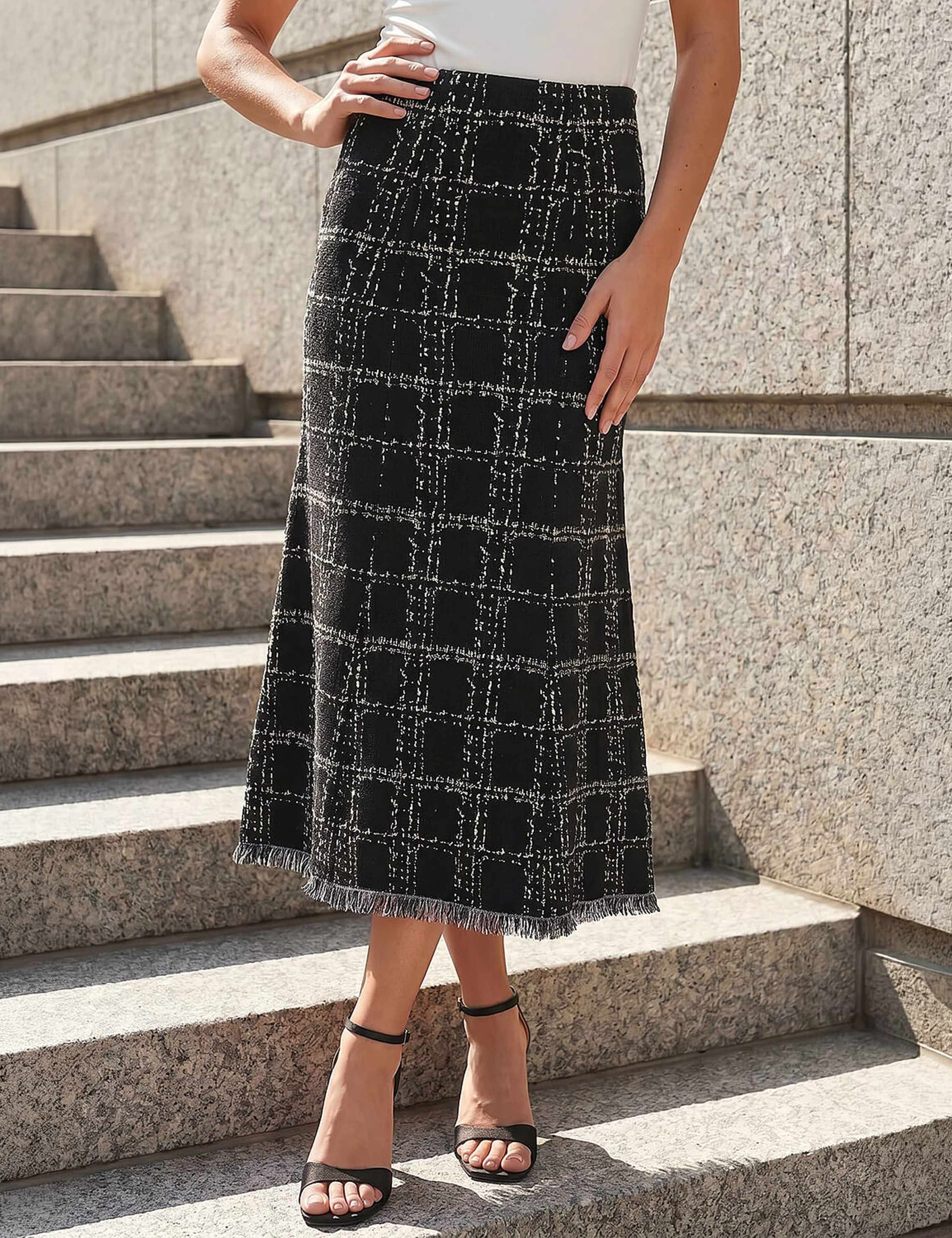 Textured Knit Tweed Skirt 1 of 4