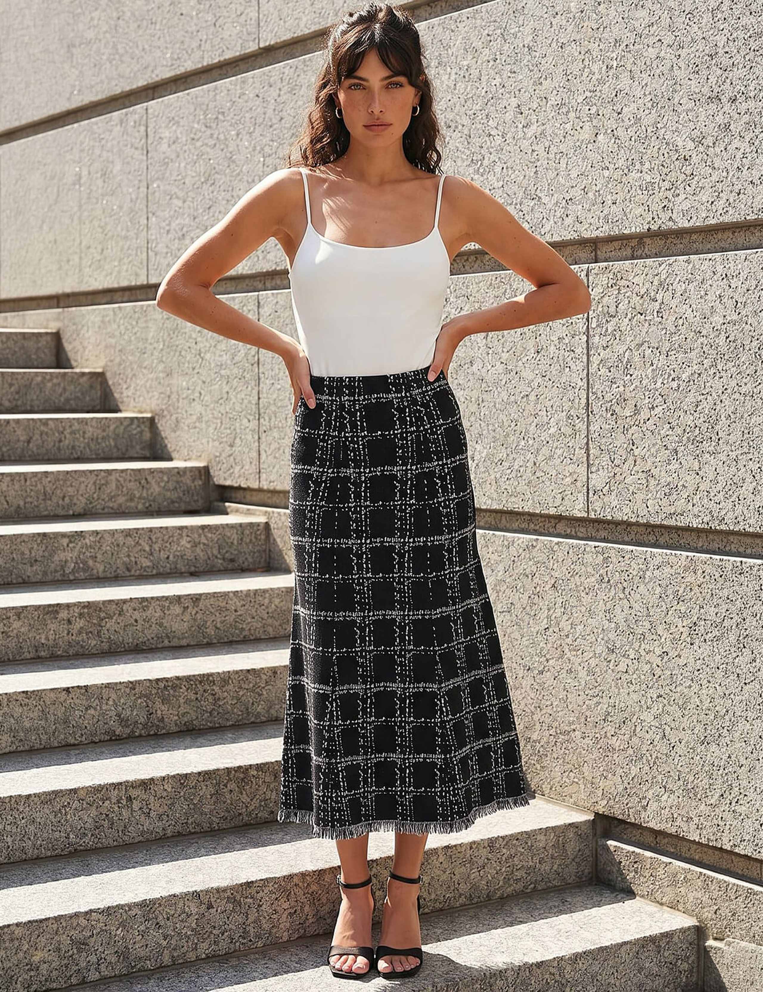 Textured Knit Tweed Skirt 3 of 4