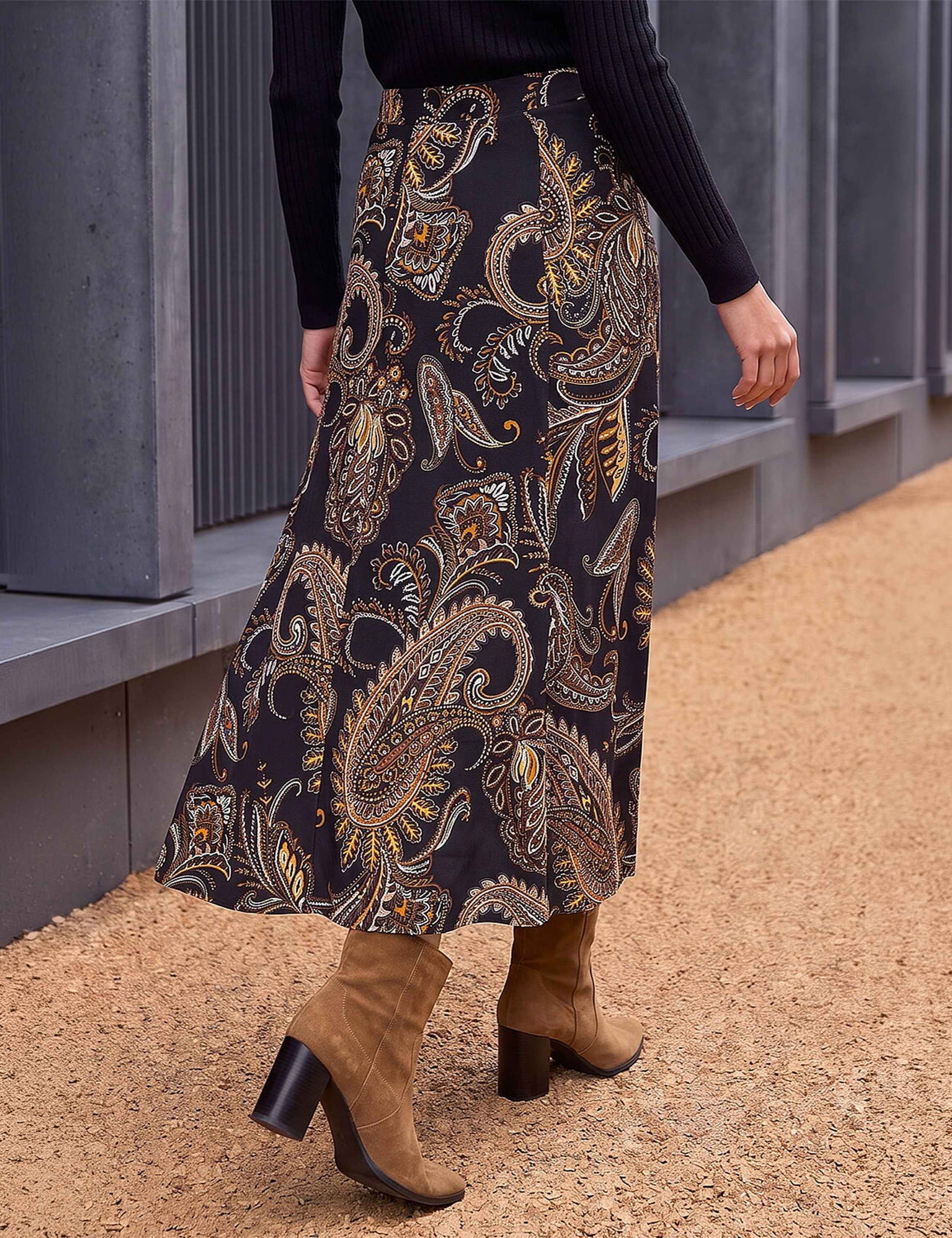 Paisley Print A-Line Skirt 2 of 4