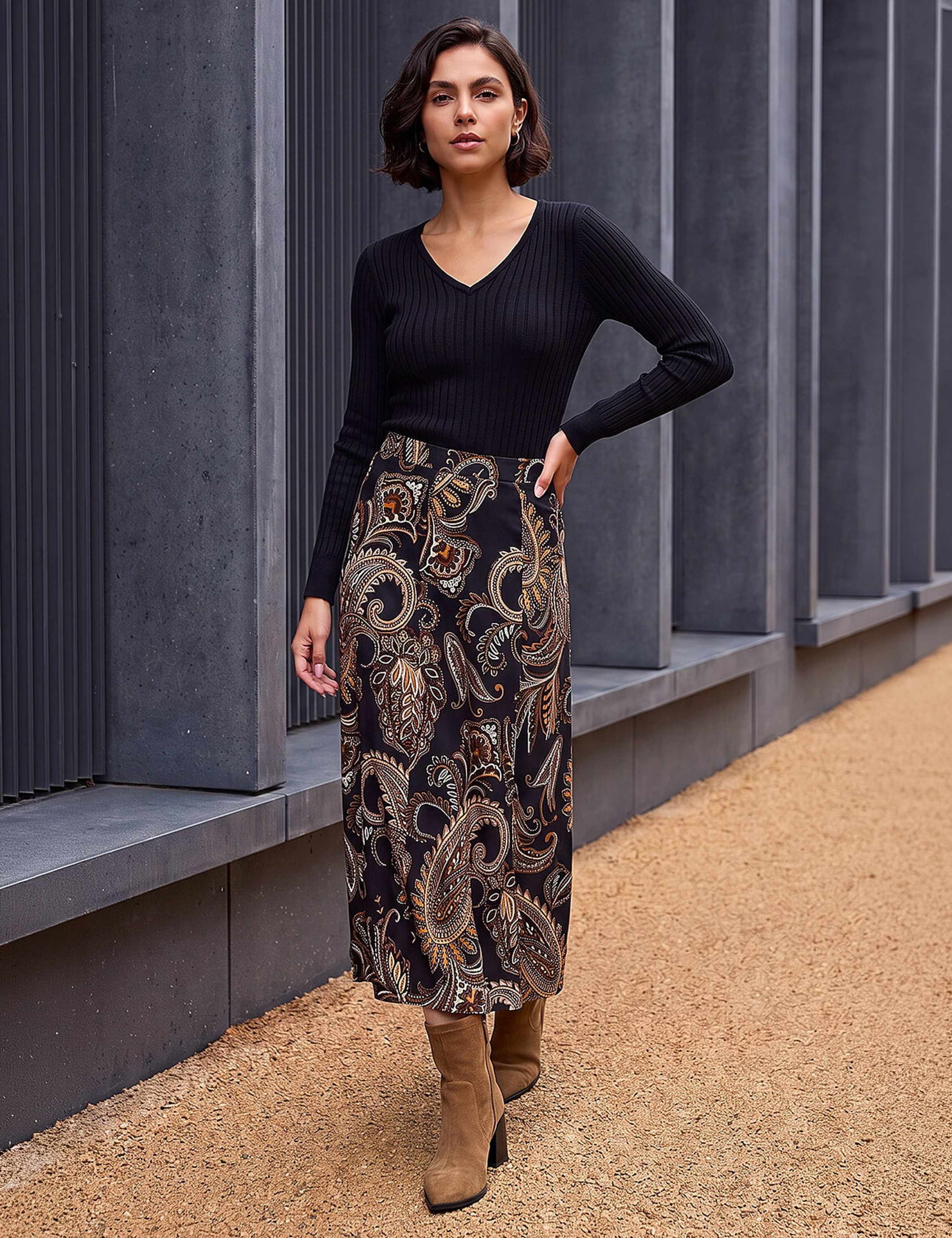 Paisley Print A-Line Skirt 3 of 4