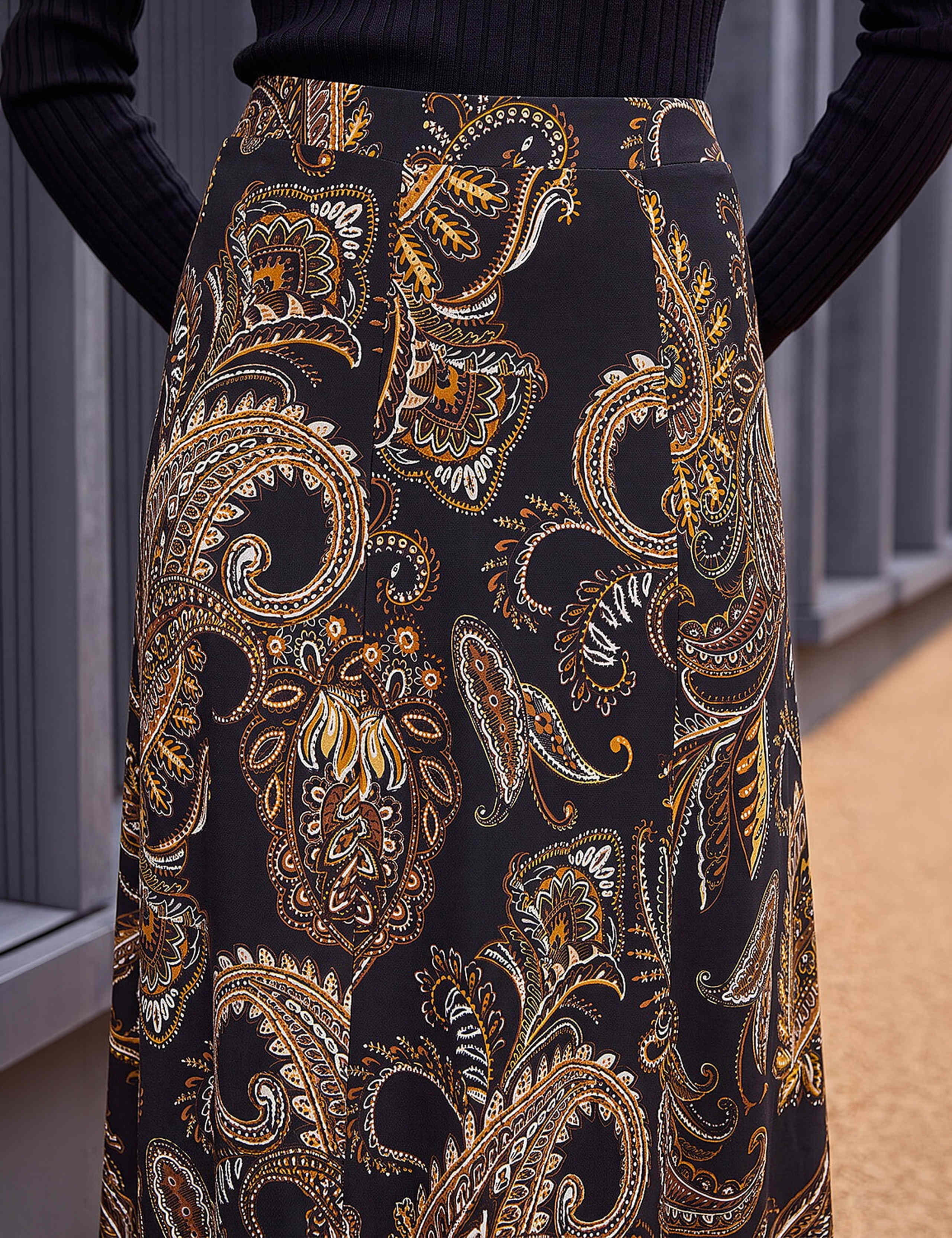 Paisley Print A-Line Skirt 4 of 4