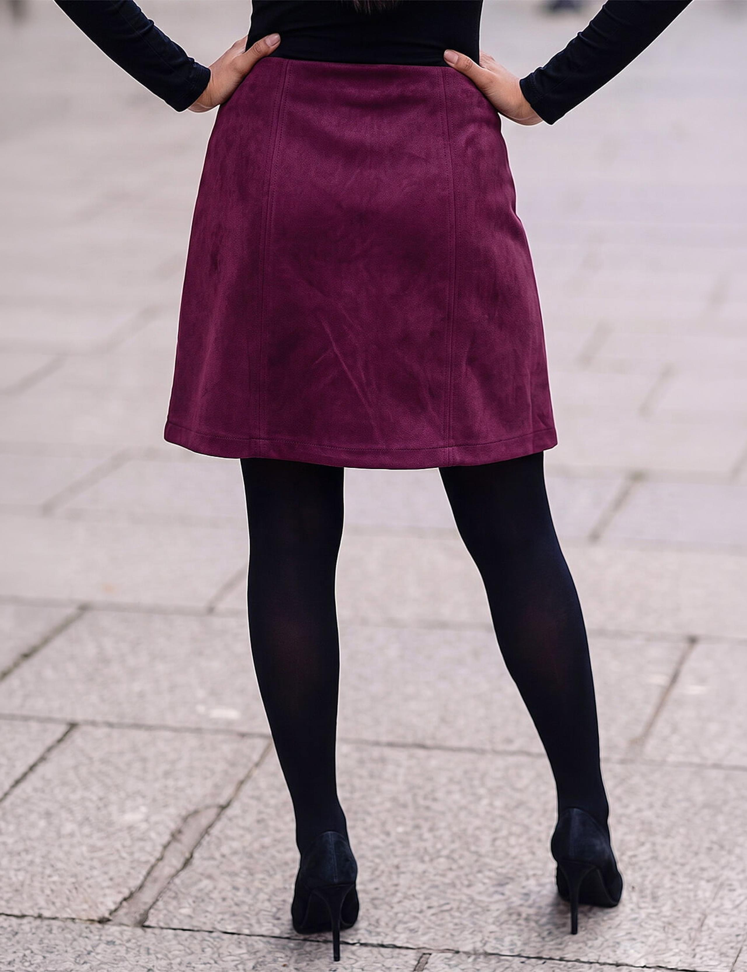 Petite A-Line Faux Suede Skirt 2 of 4