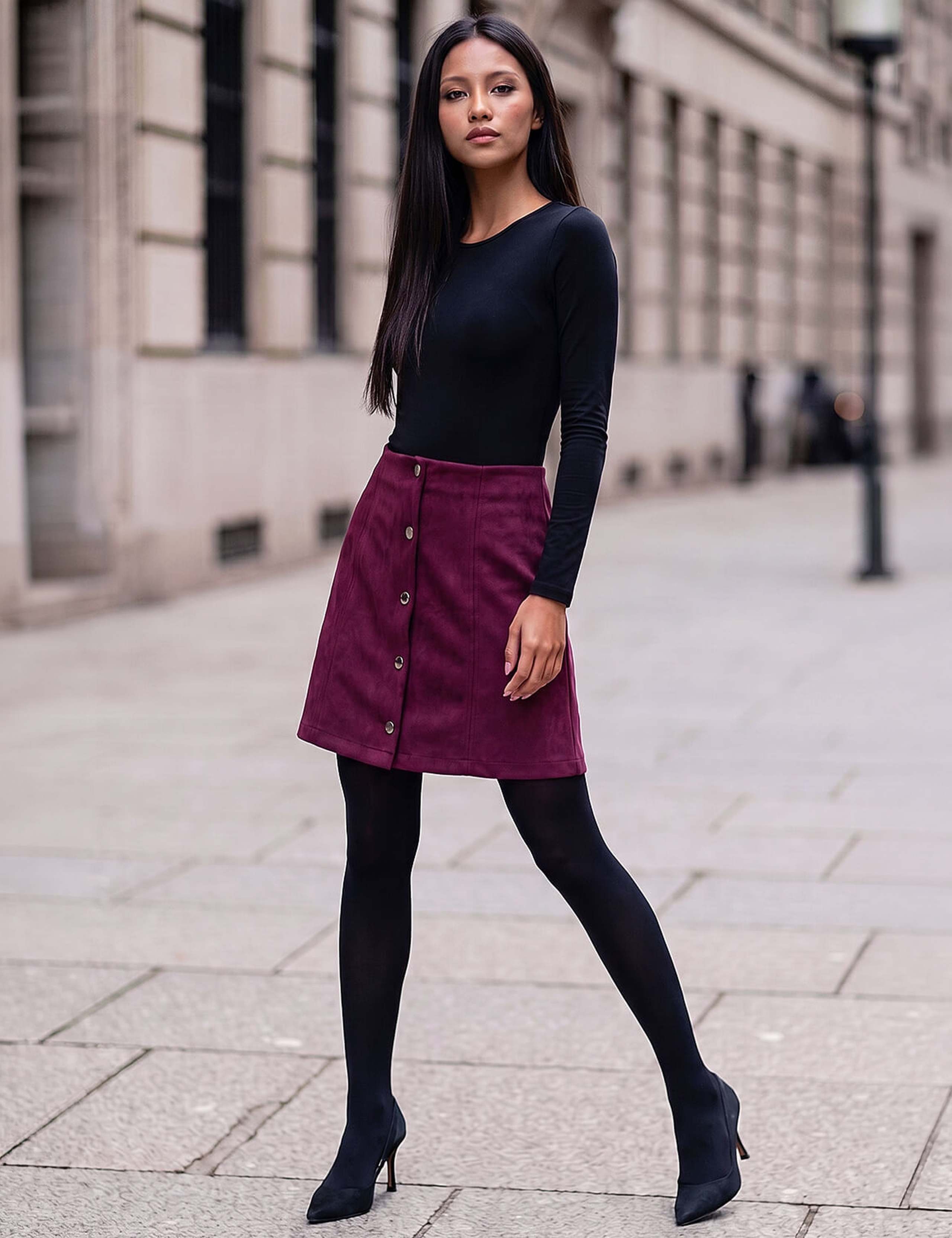 Petite A-Line Faux Suede Skirt 3 of 4