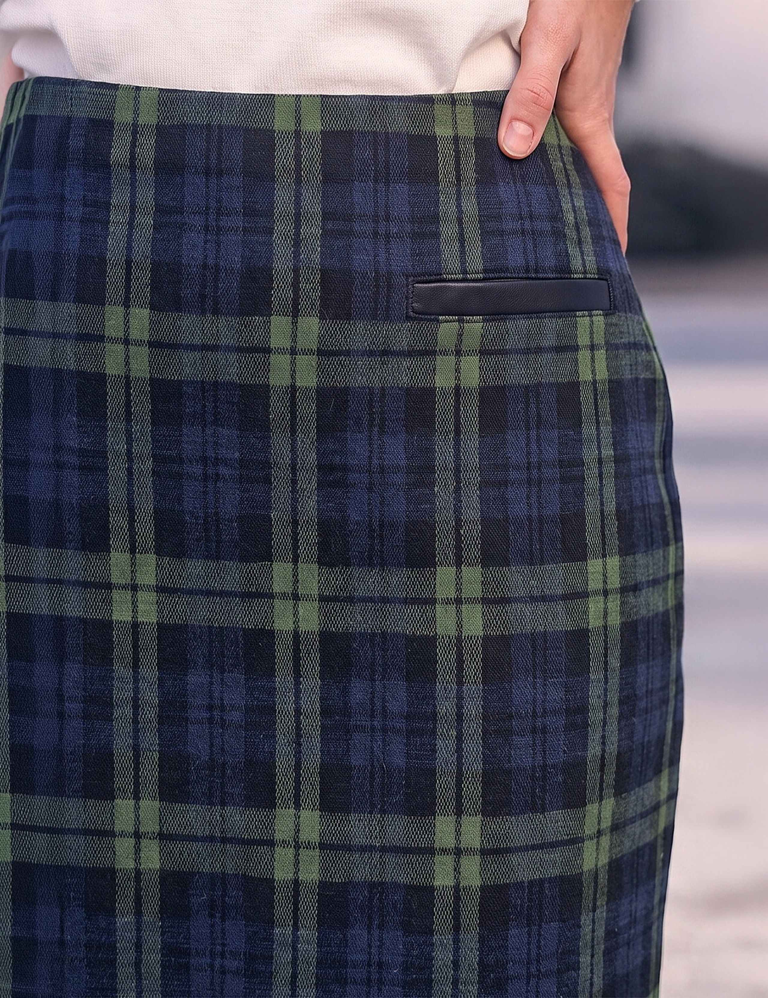 Check Print Stretch Pencil Skirt 4 of 4