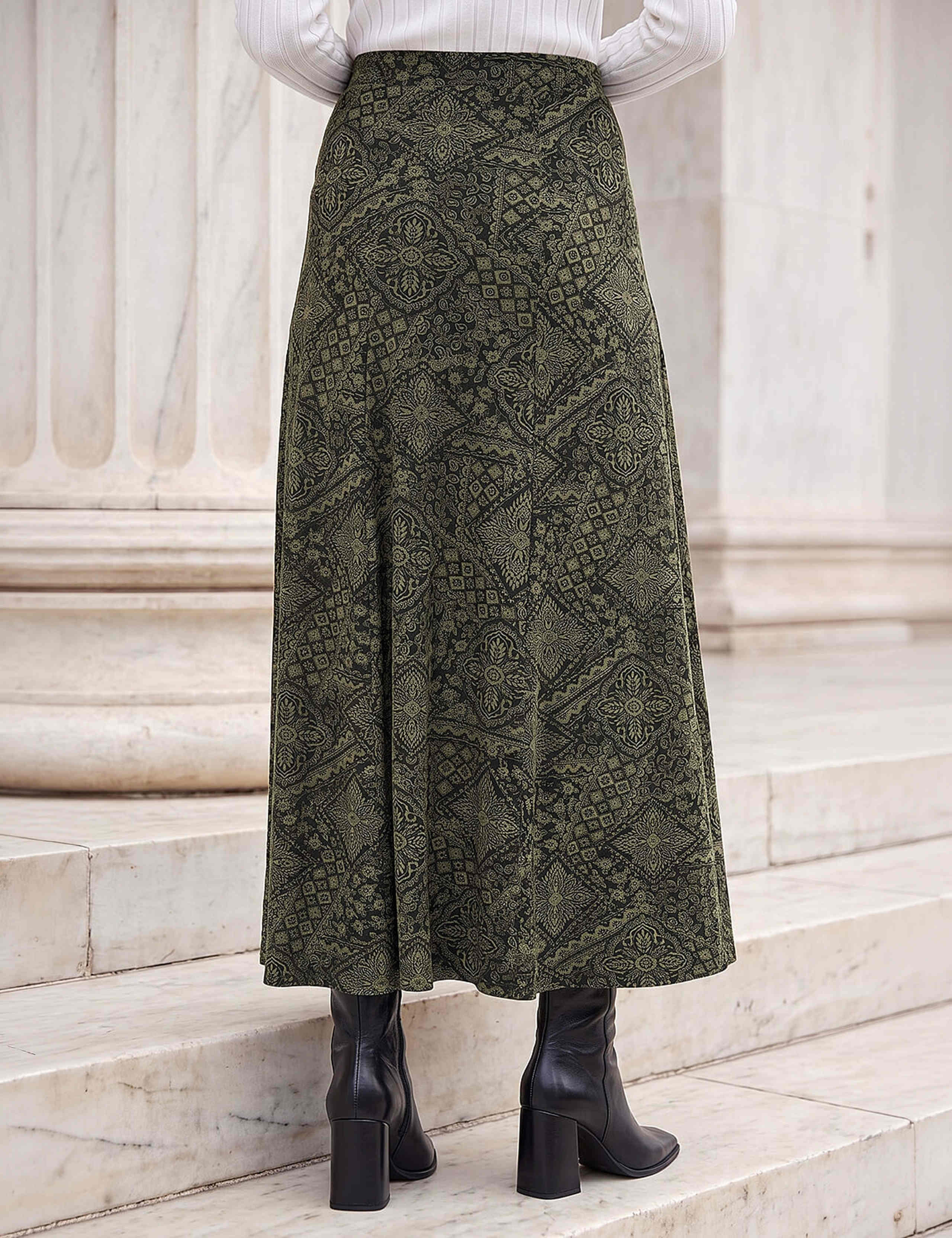Abstract Print Midi Skirt 2 of 4