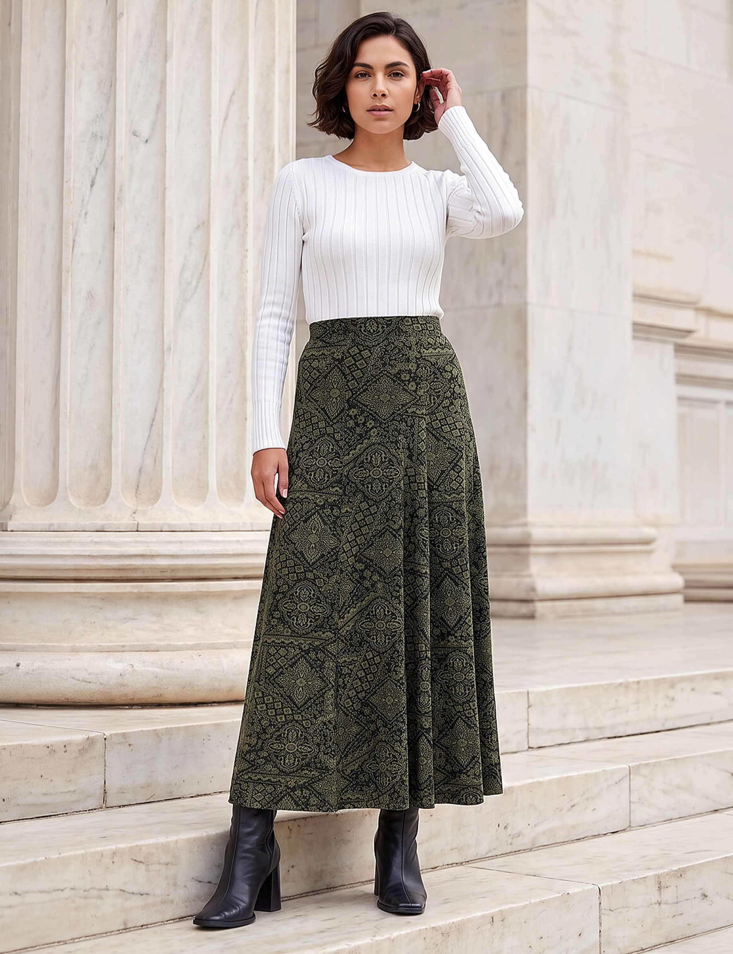 Abstract Print Midi Skirt 3 of 4
