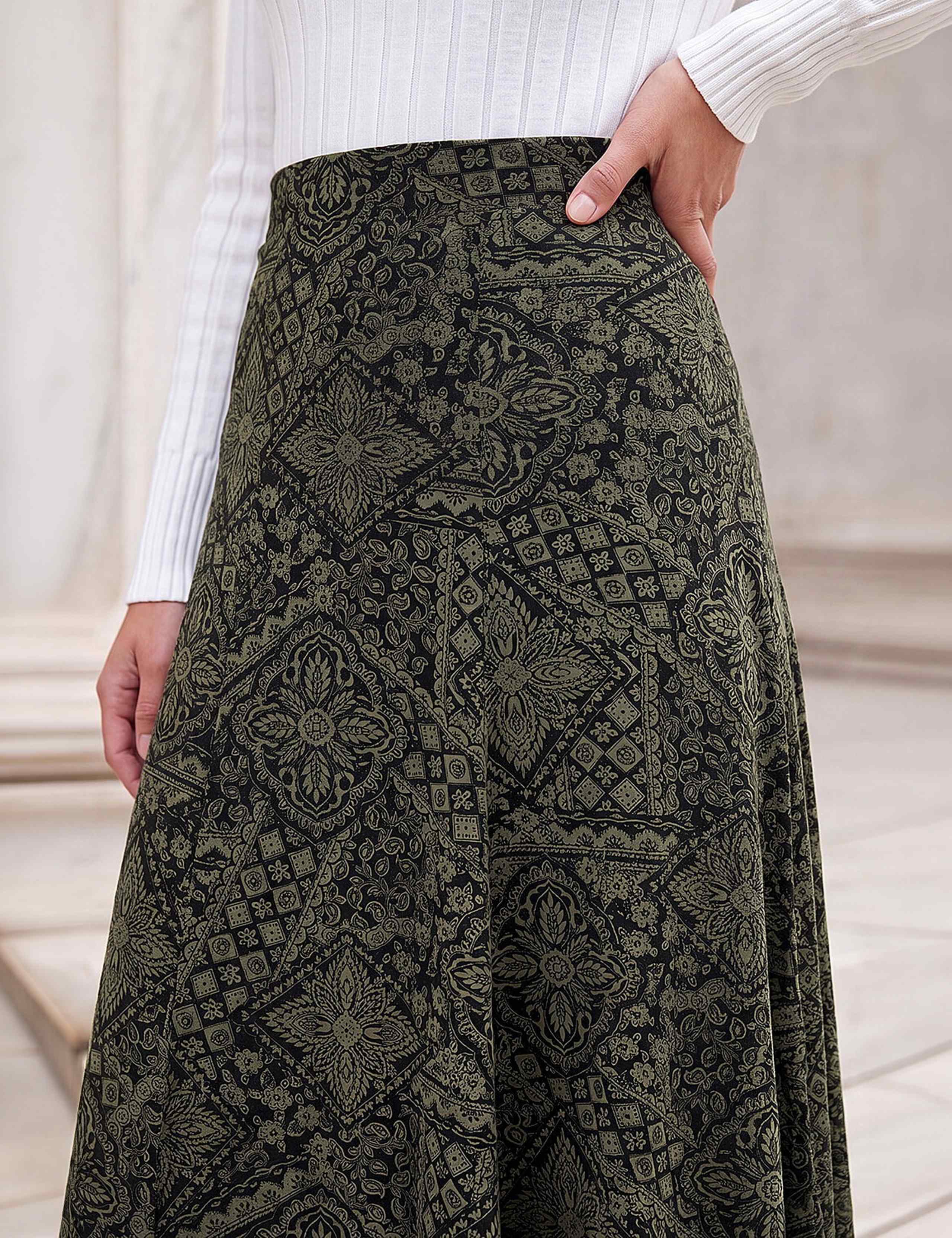Abstract Print Midi Skirt 4 of 4