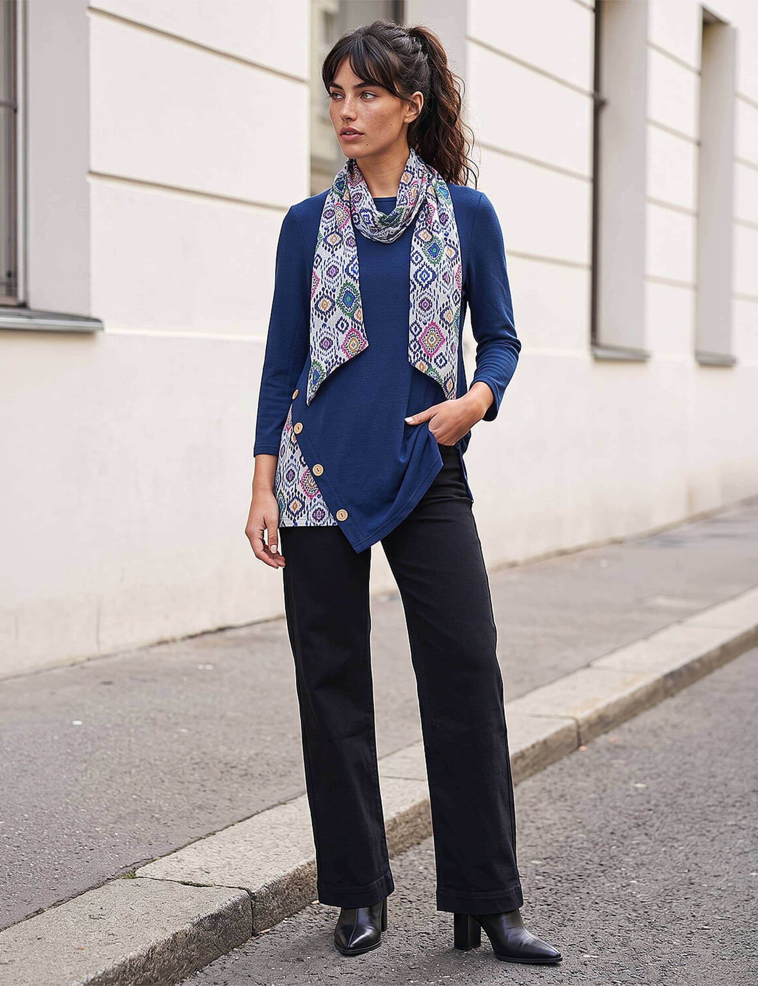 Asymmetric Hem Scarf Detail Top 2 of 4