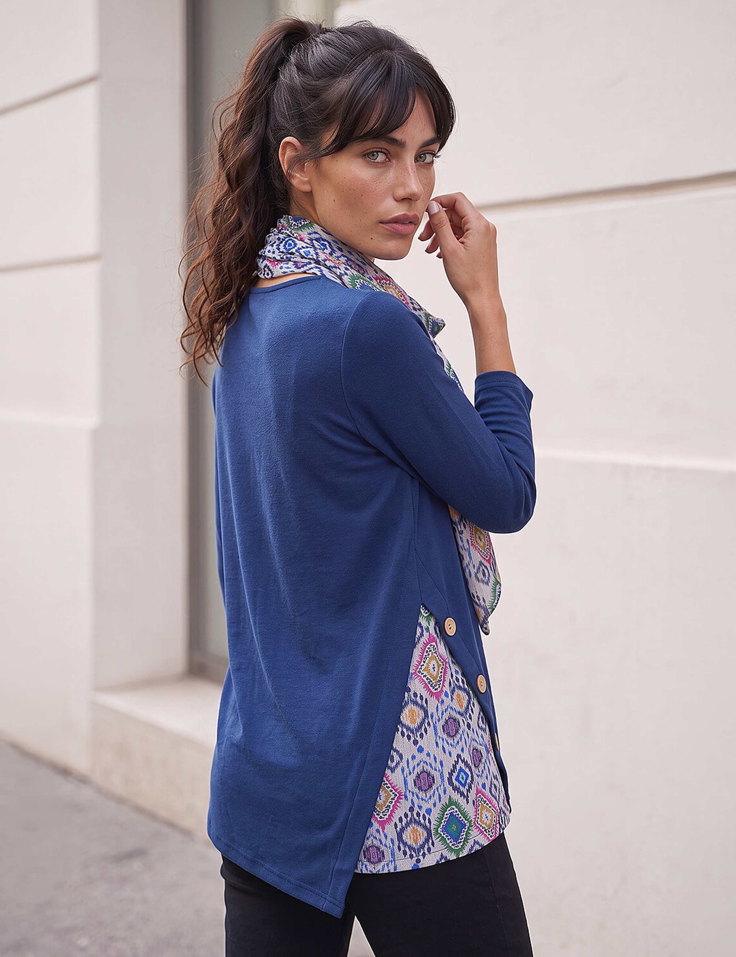 Asymmetric Hem Scarf Detail Top 3 of 4