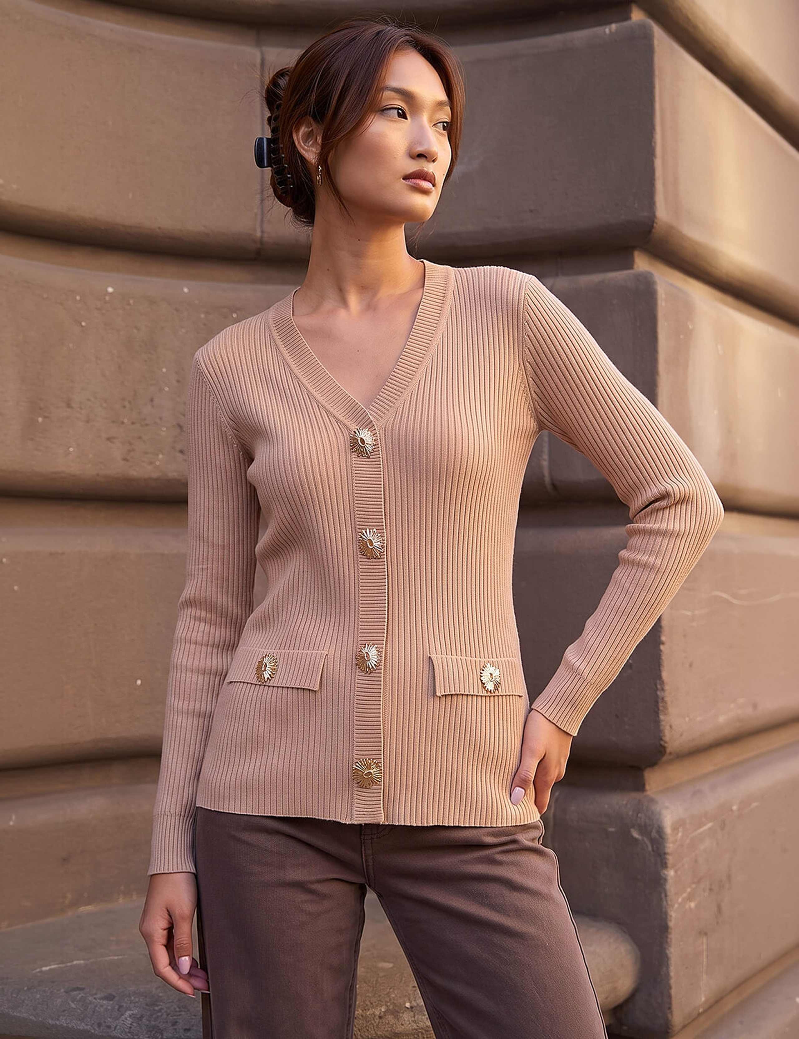 Button Detail Knitted Top 1 of 4