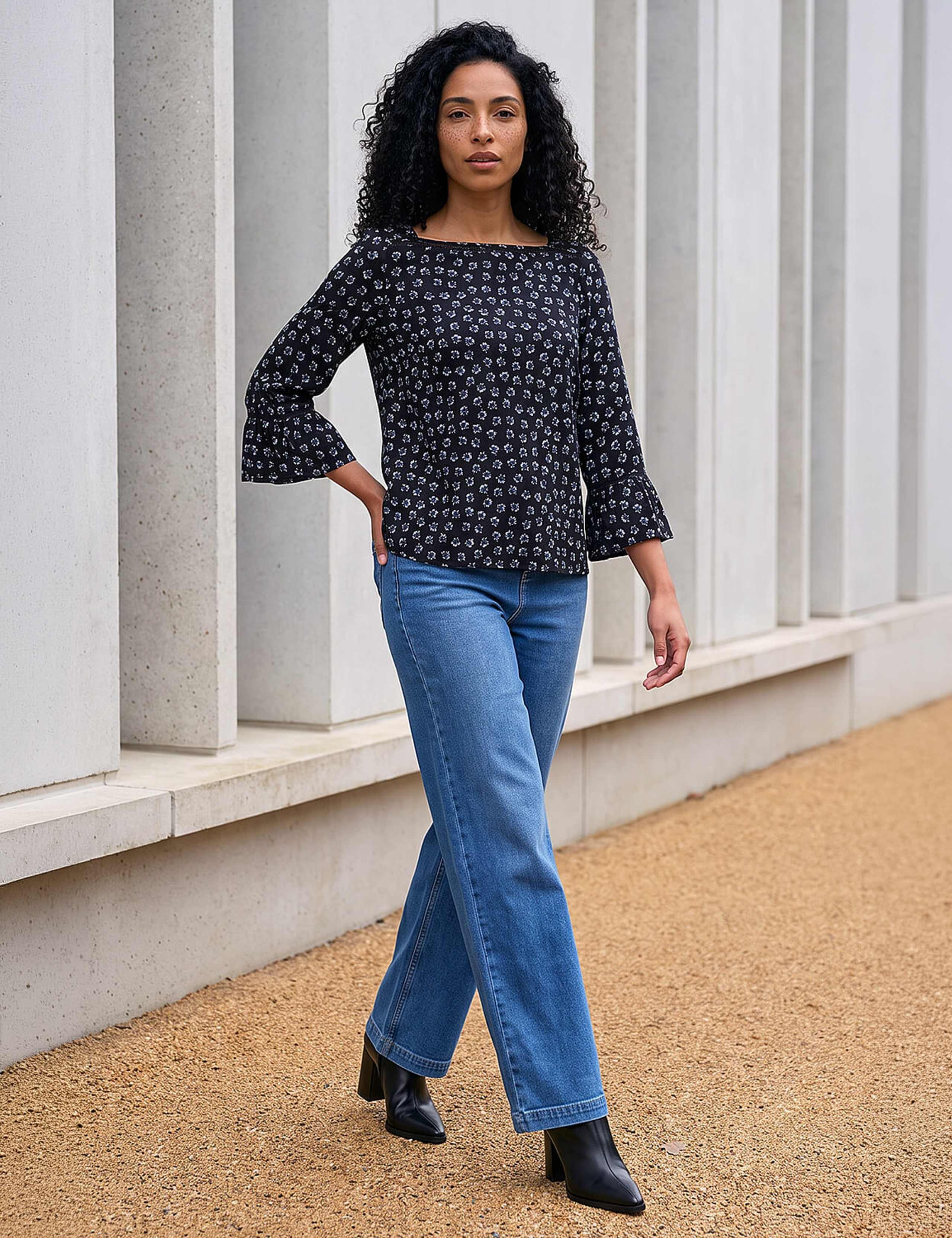 Ditsy Floral Square Neck Top 2 of 4