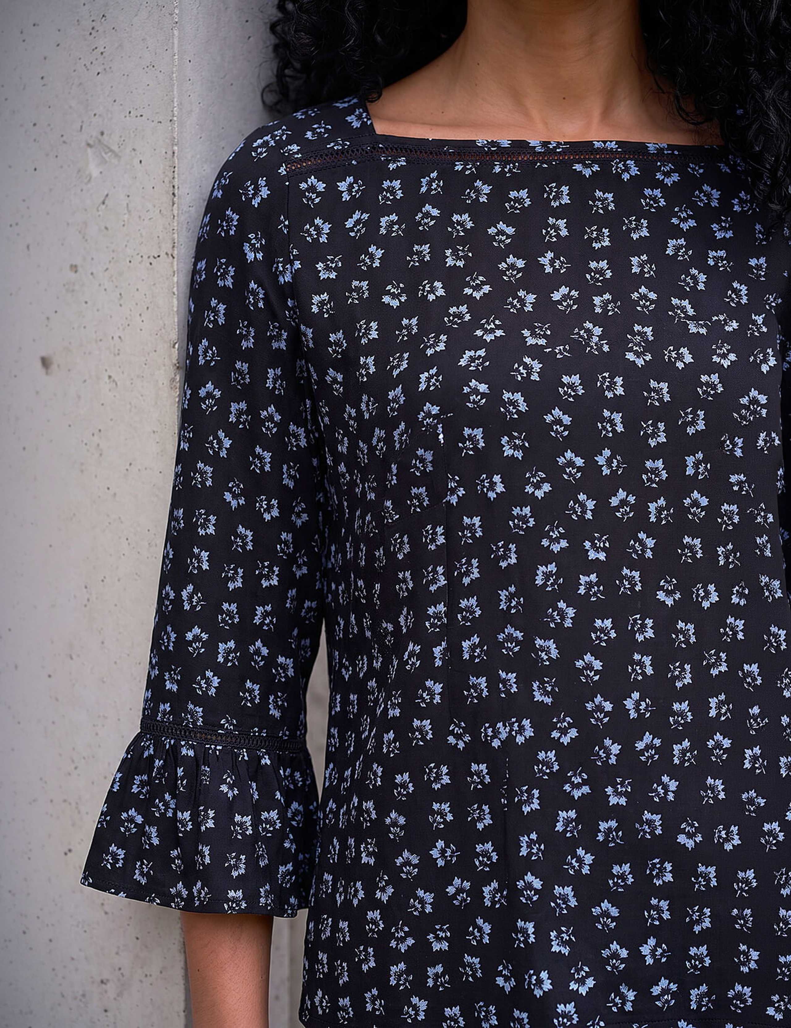 Ditsy Floral Square Neck Top 4 of 4