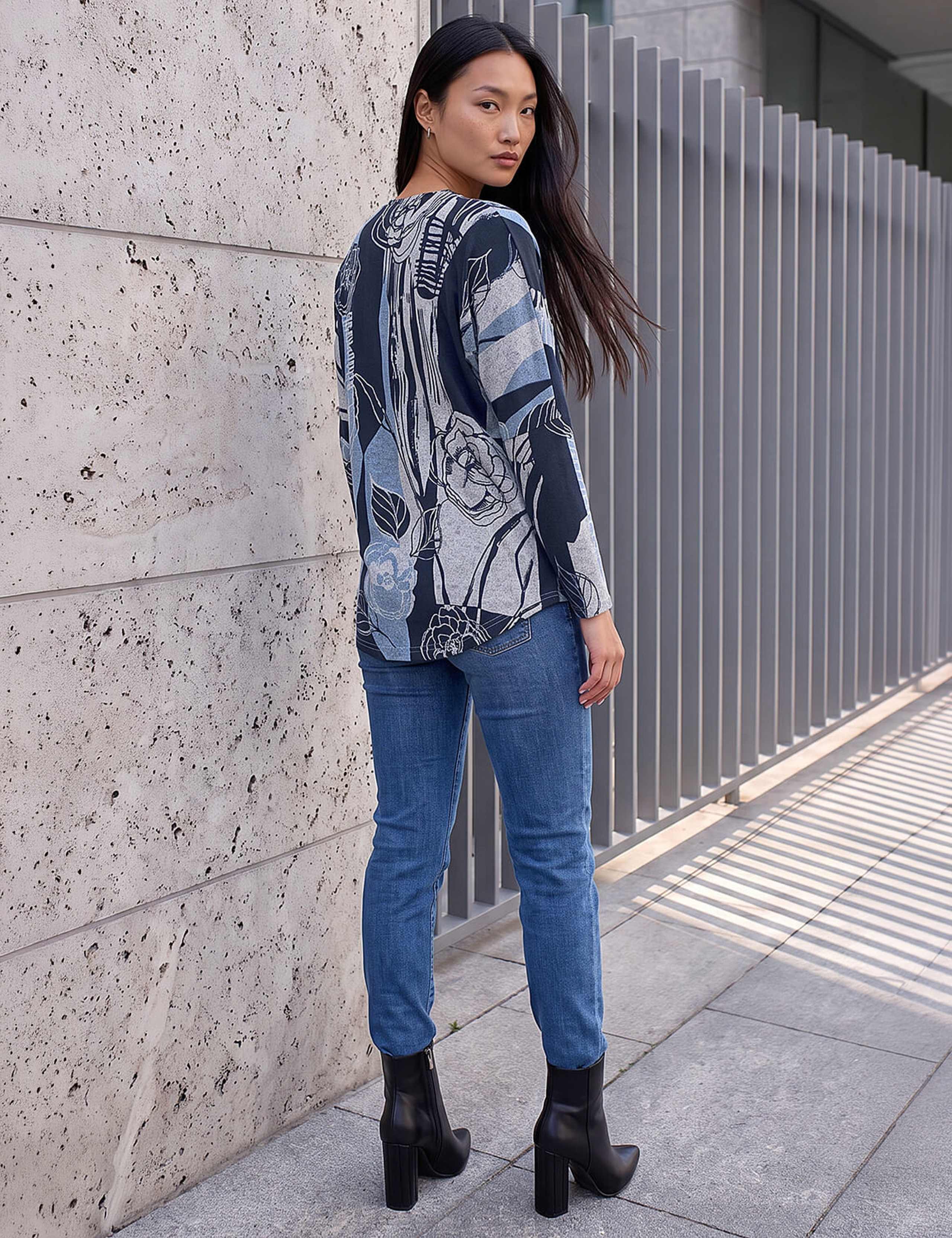 Floral Regular Fit Zip Up Top 4 of 4