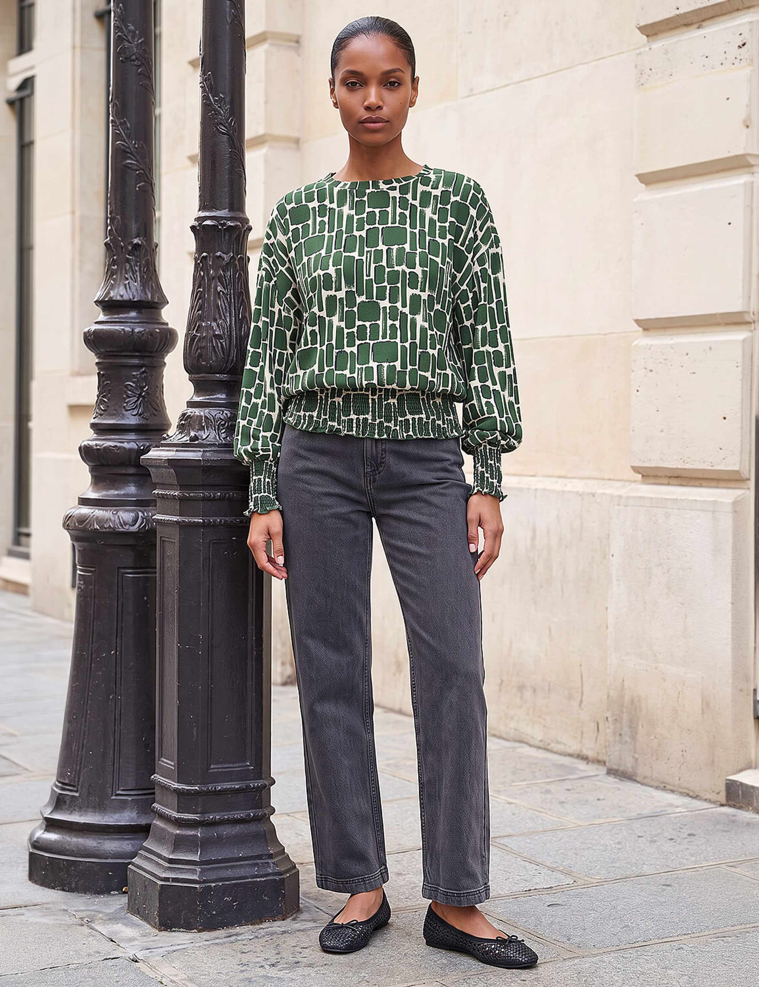 Geometric Shirred Top 2 of 4