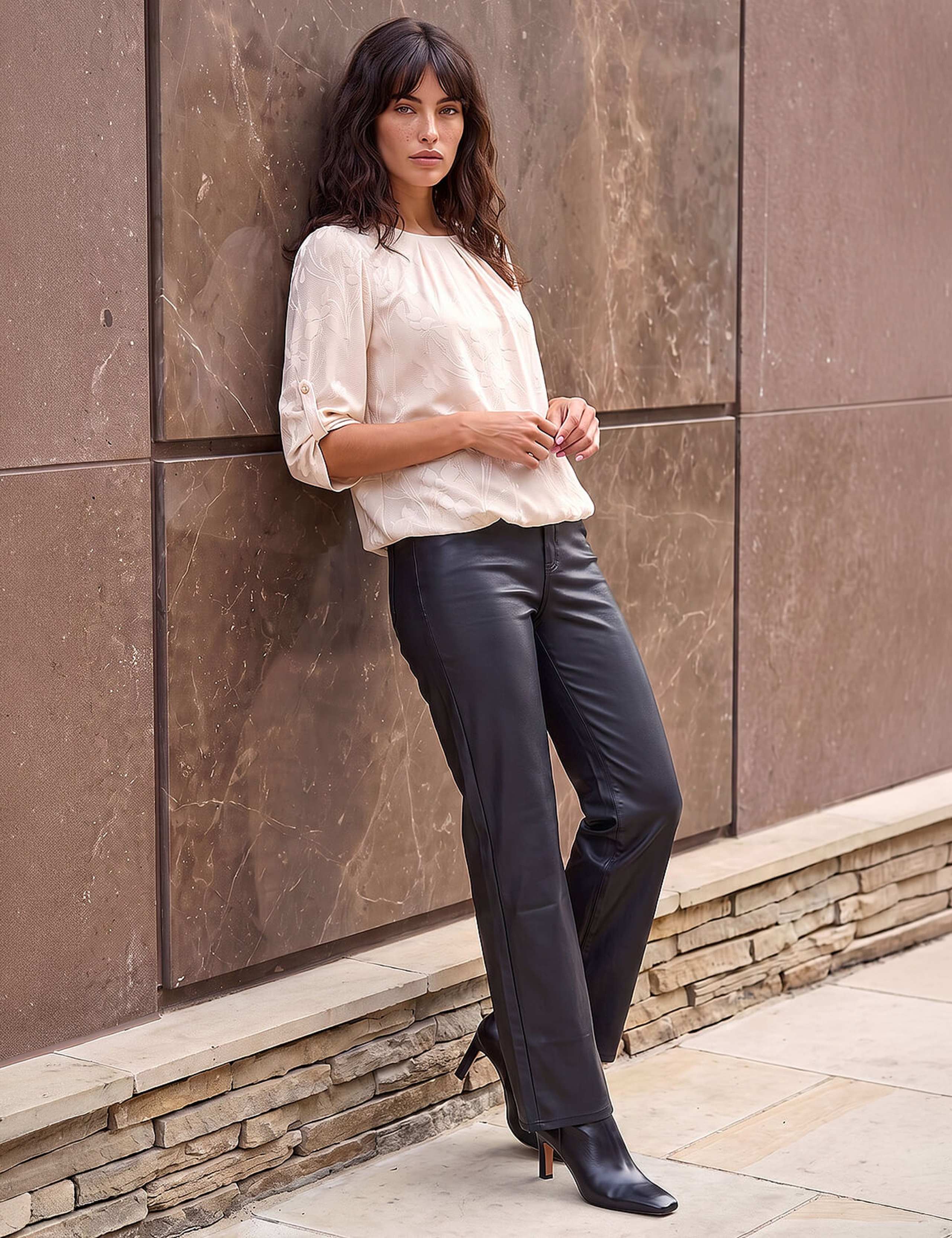 Jacquard Textured Bubble Hem Top 3 of 4