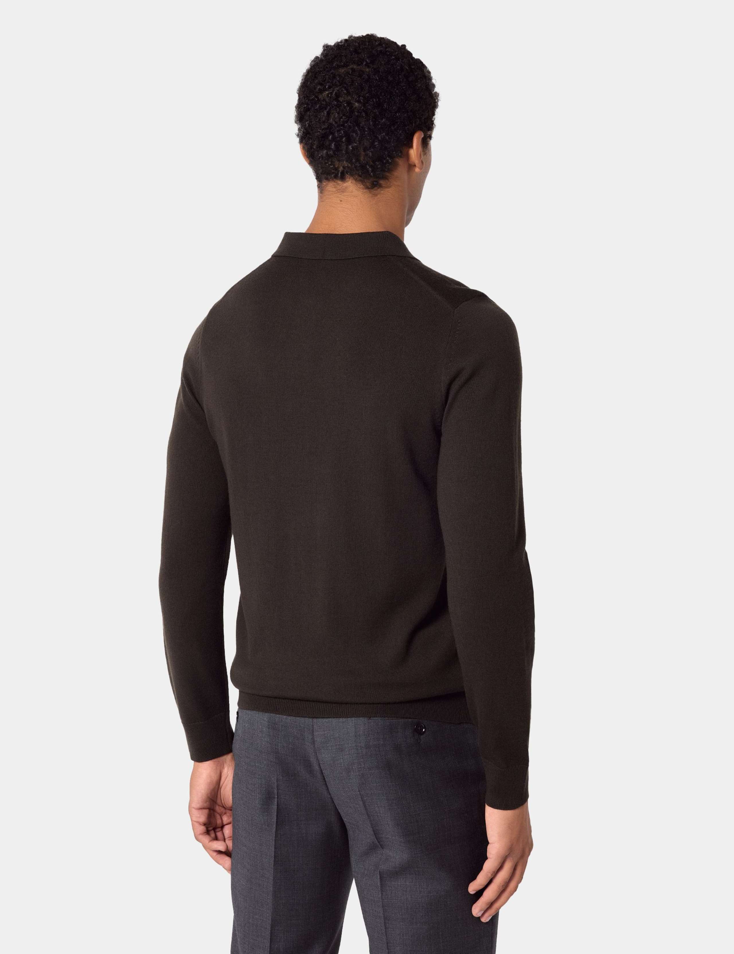 Pure Wool Long Sleeve Polo Shirt 2 of 2