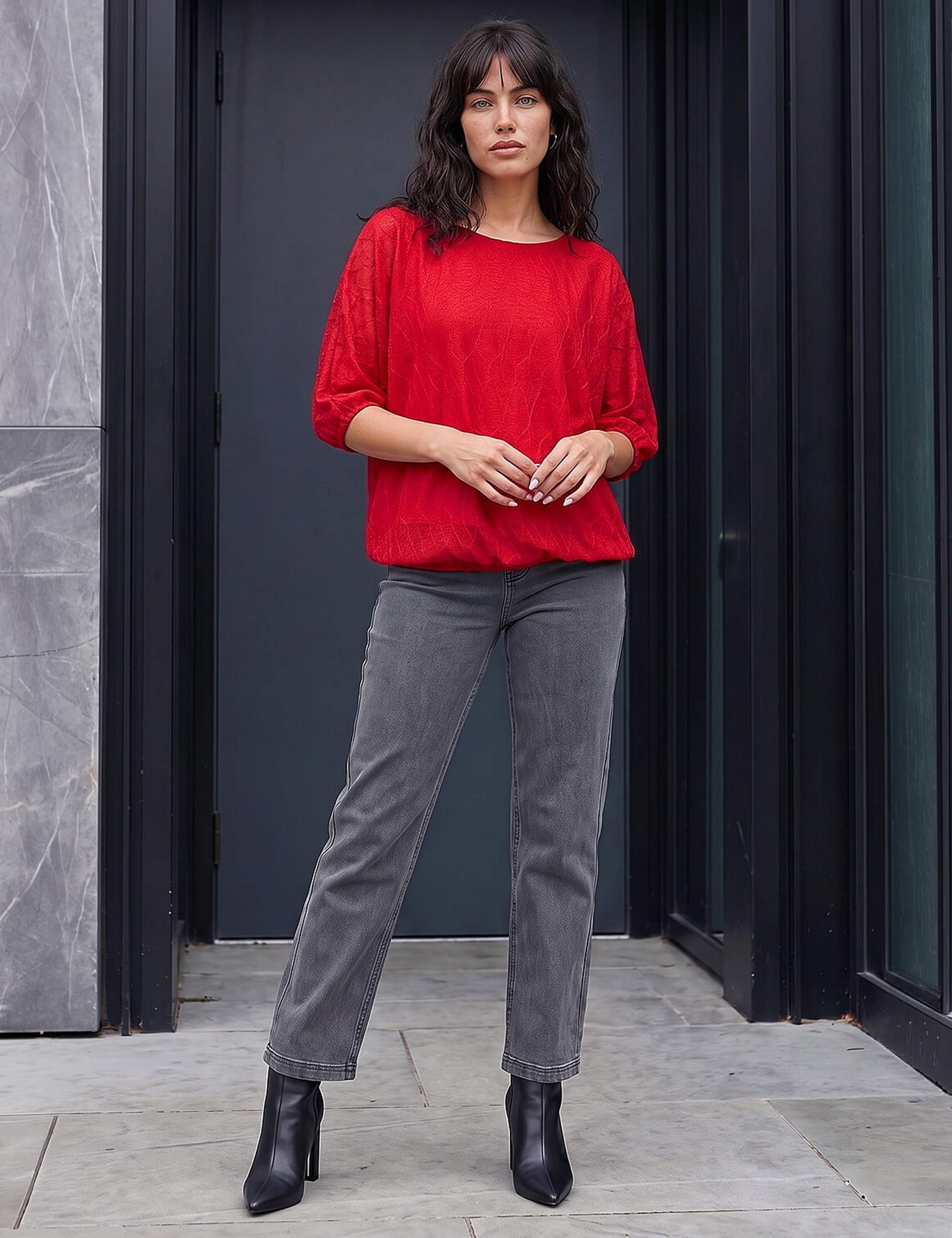 Mesh Bubble Hem Top 2 of 4