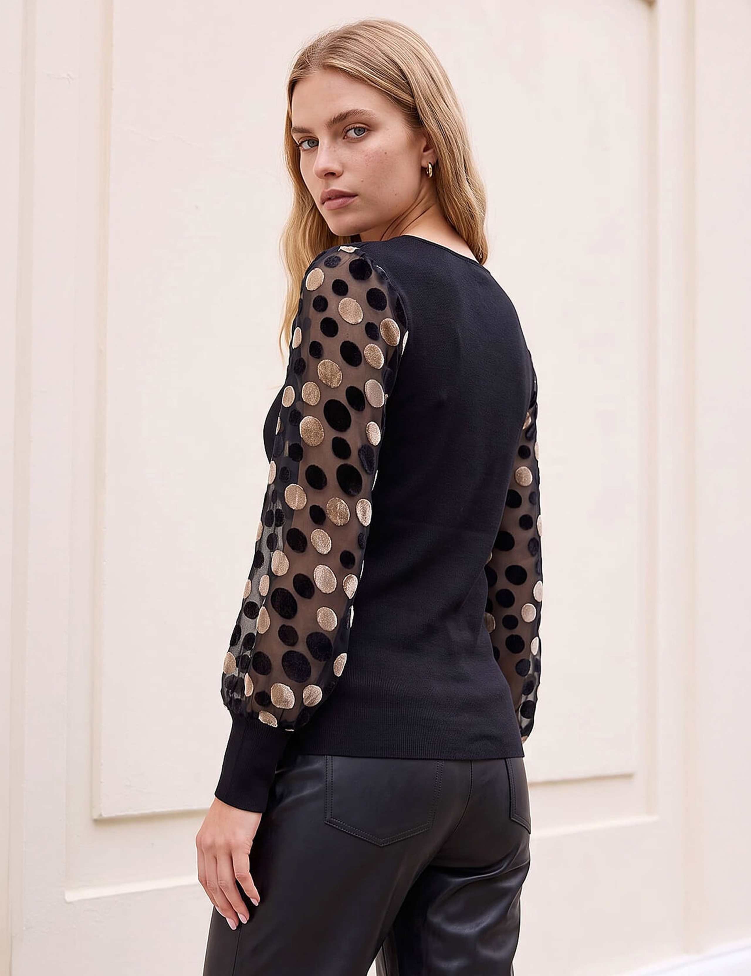 Polka Dot Knitted Top 3 of 4