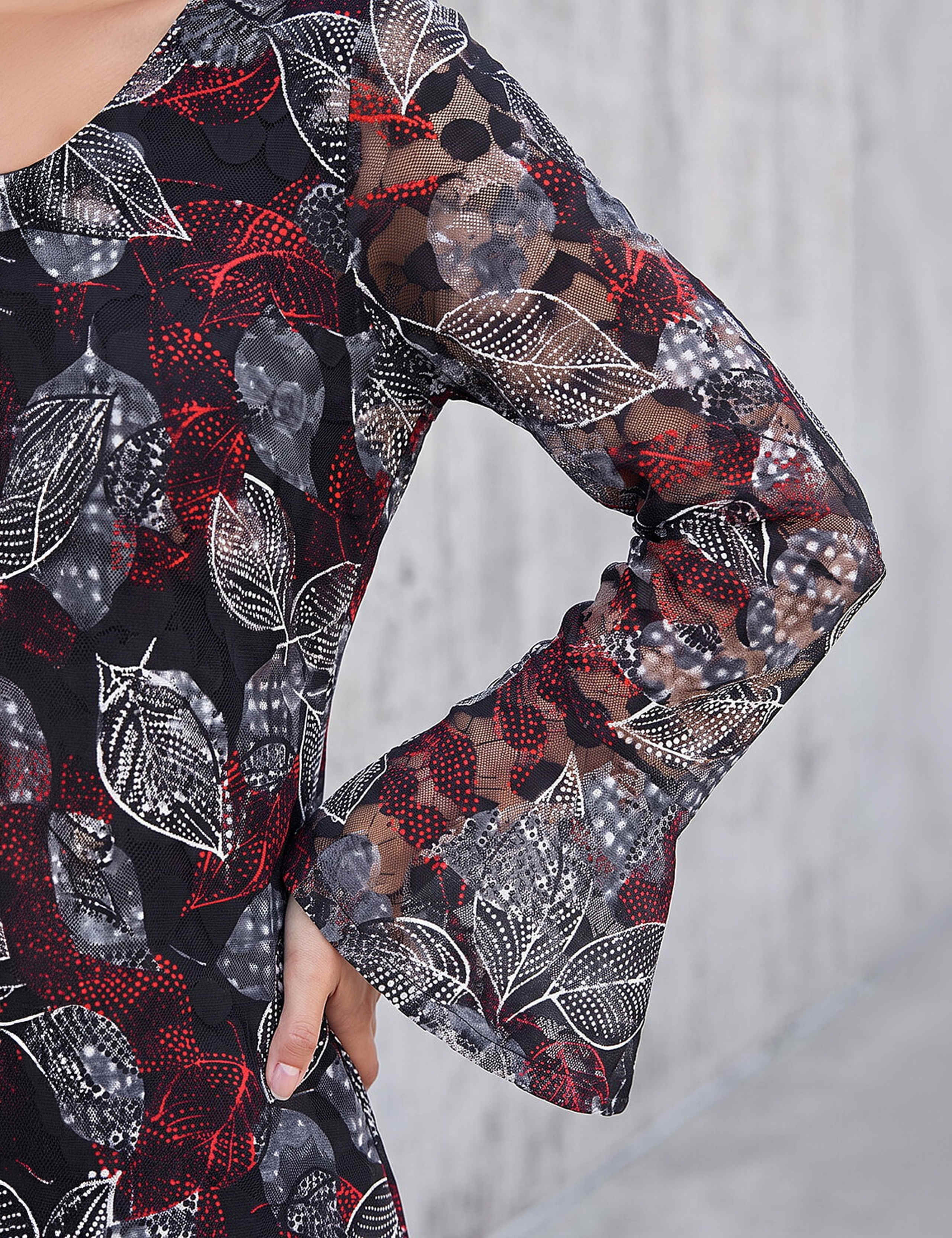 Lace Printed V Neck Top 4 of 4