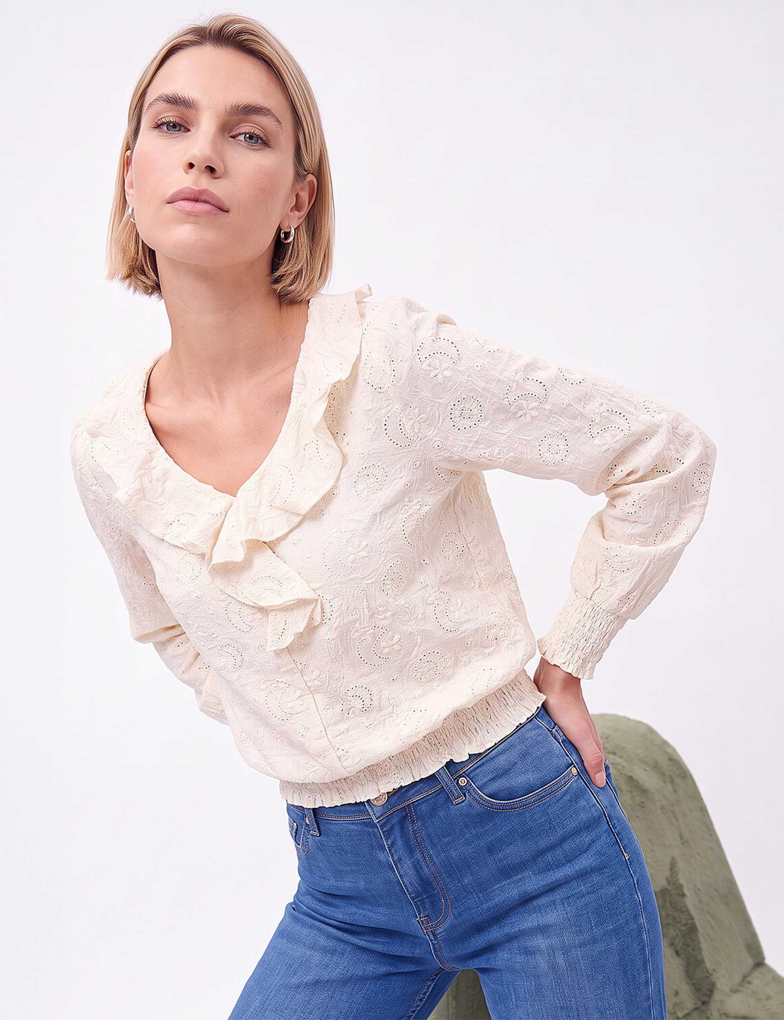 Textured Frill Detail Top 2 of 4