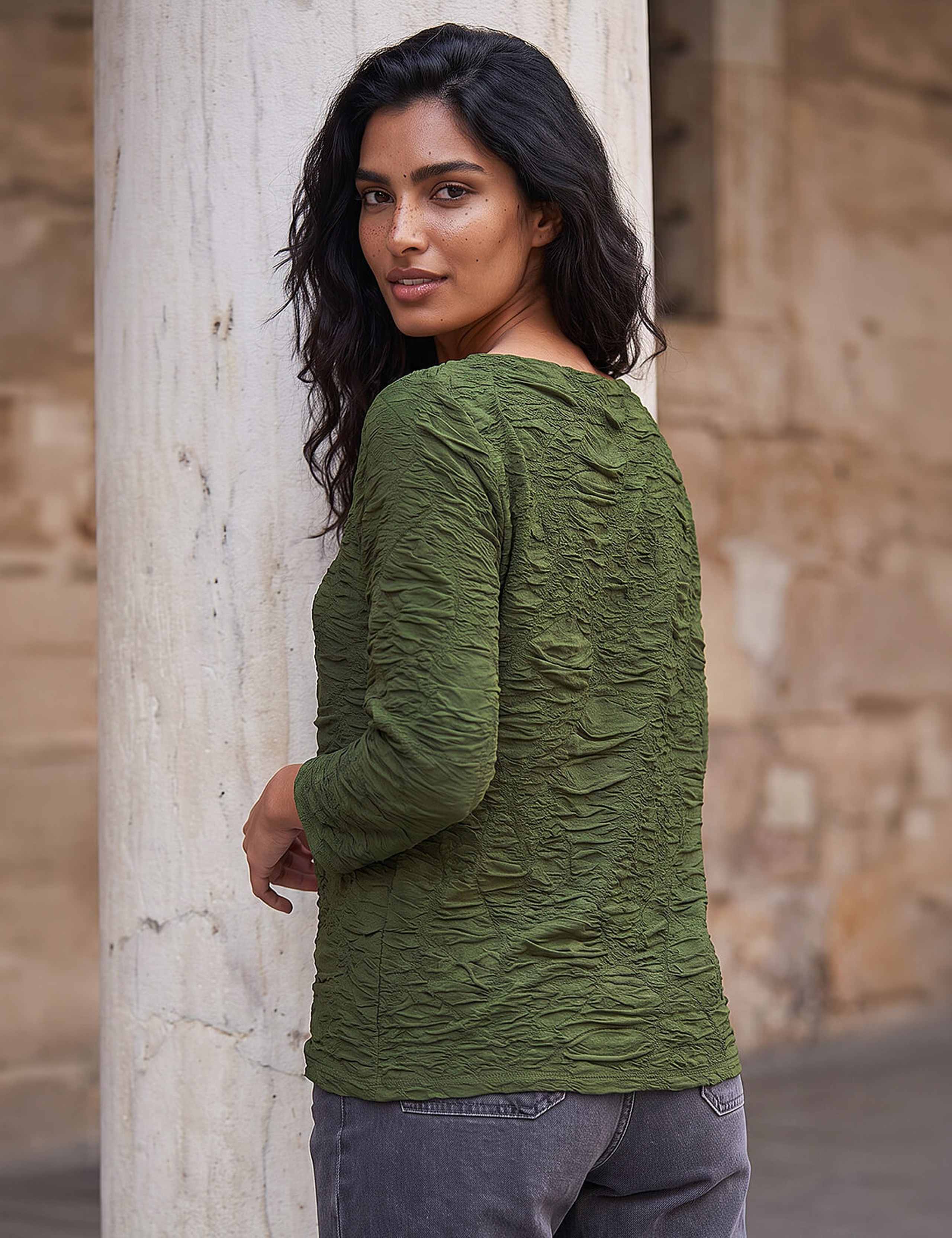 Textured Slash Neck Top 3 of 4
