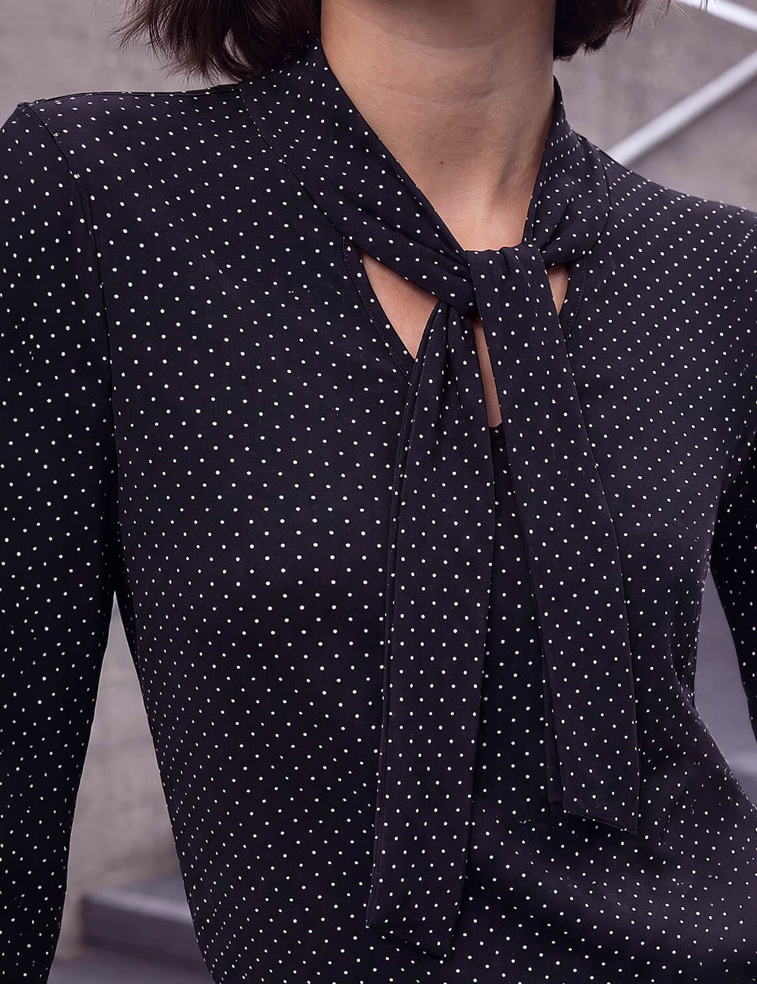 Polka Dot Tie Neck Top 3 of 4
