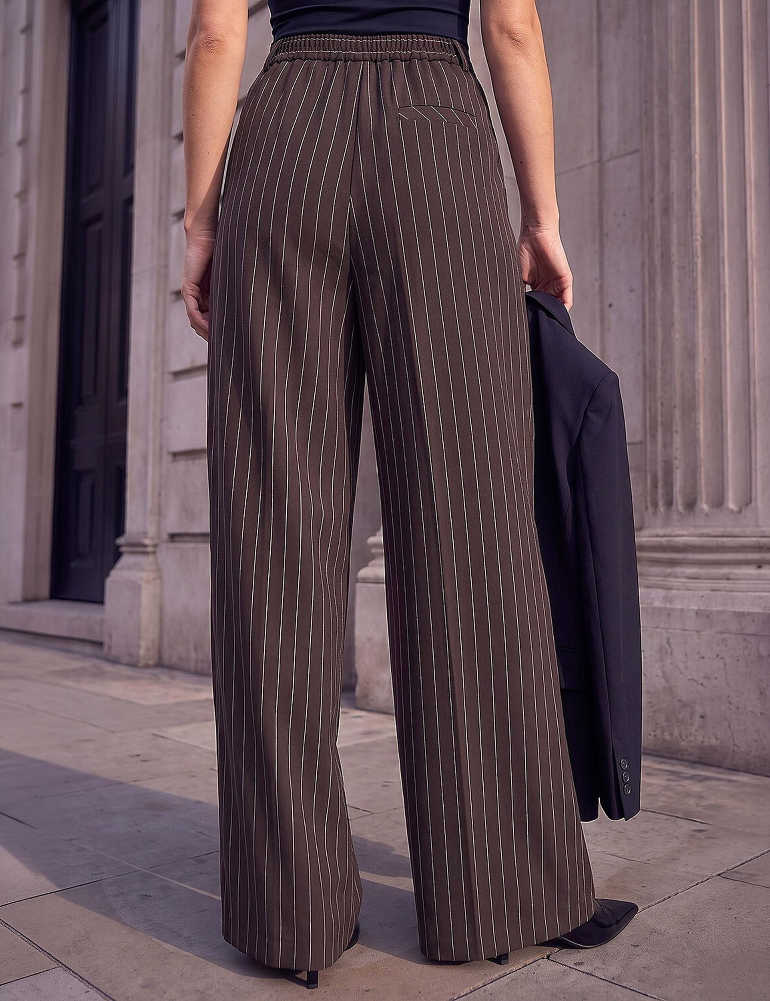 Pinstripe Wide Leg Trousers 3 of 4
