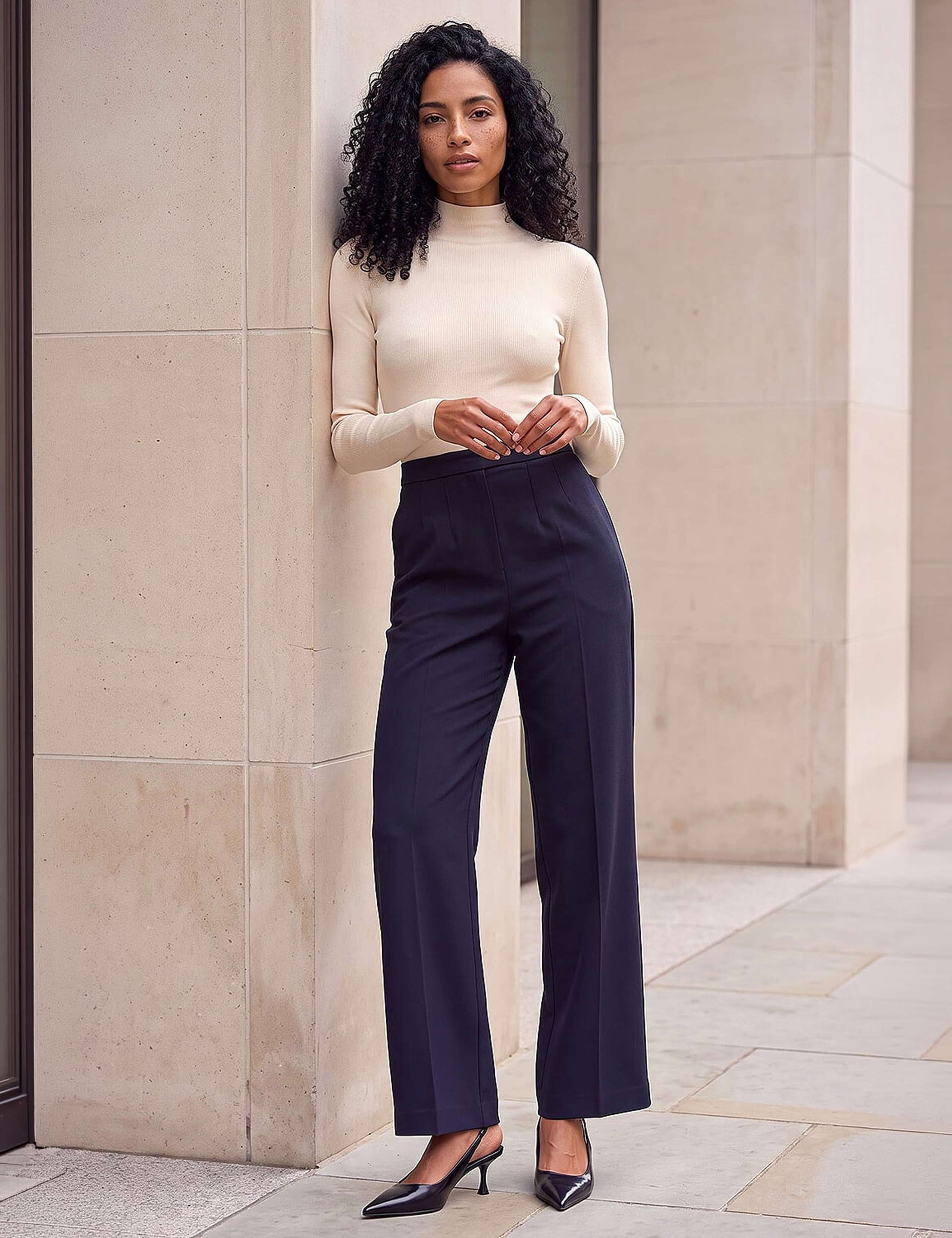 Ponte Stretch Straight Leg Trousers 3 of 4