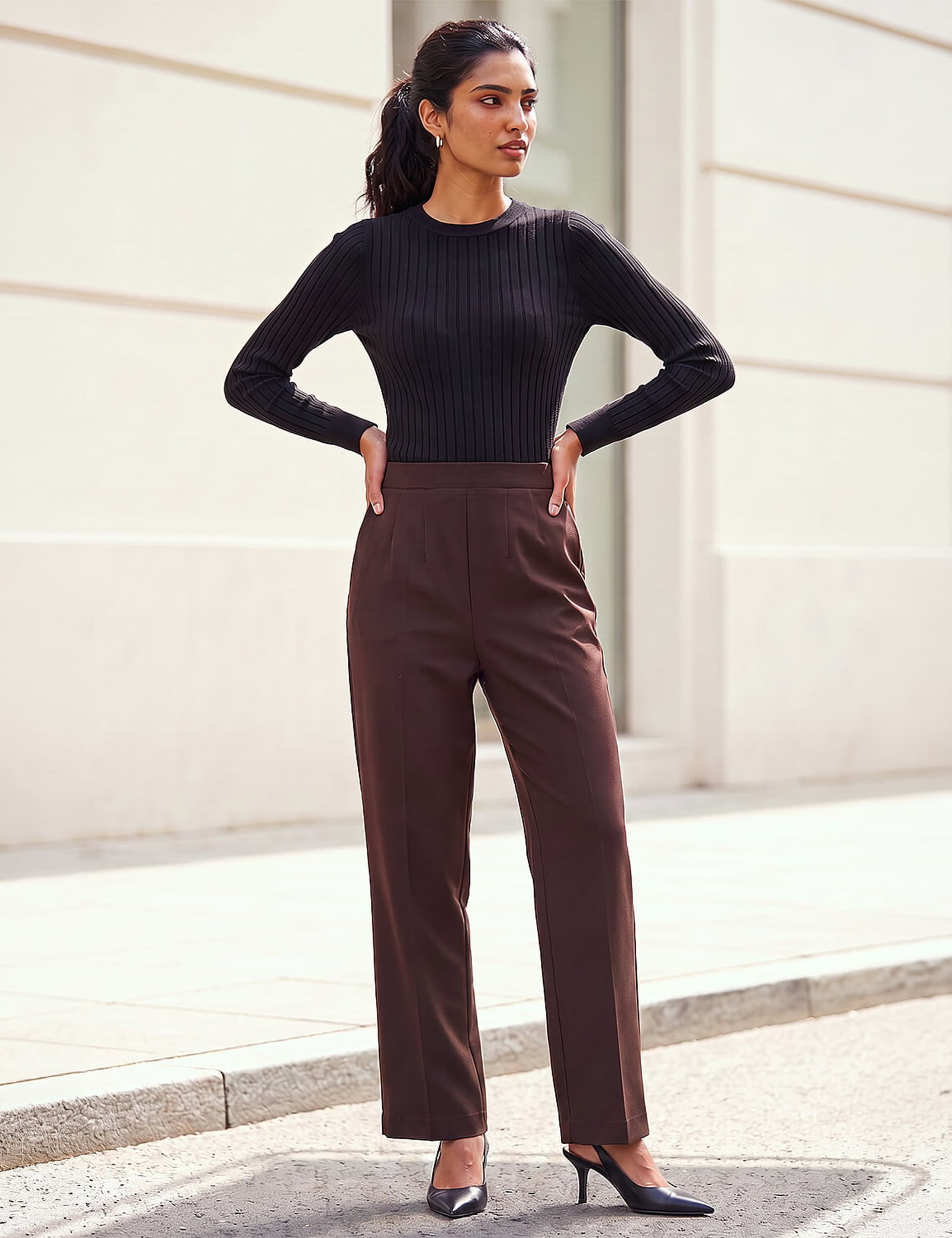 Ponte Straight Leg Trousers 3 of 4