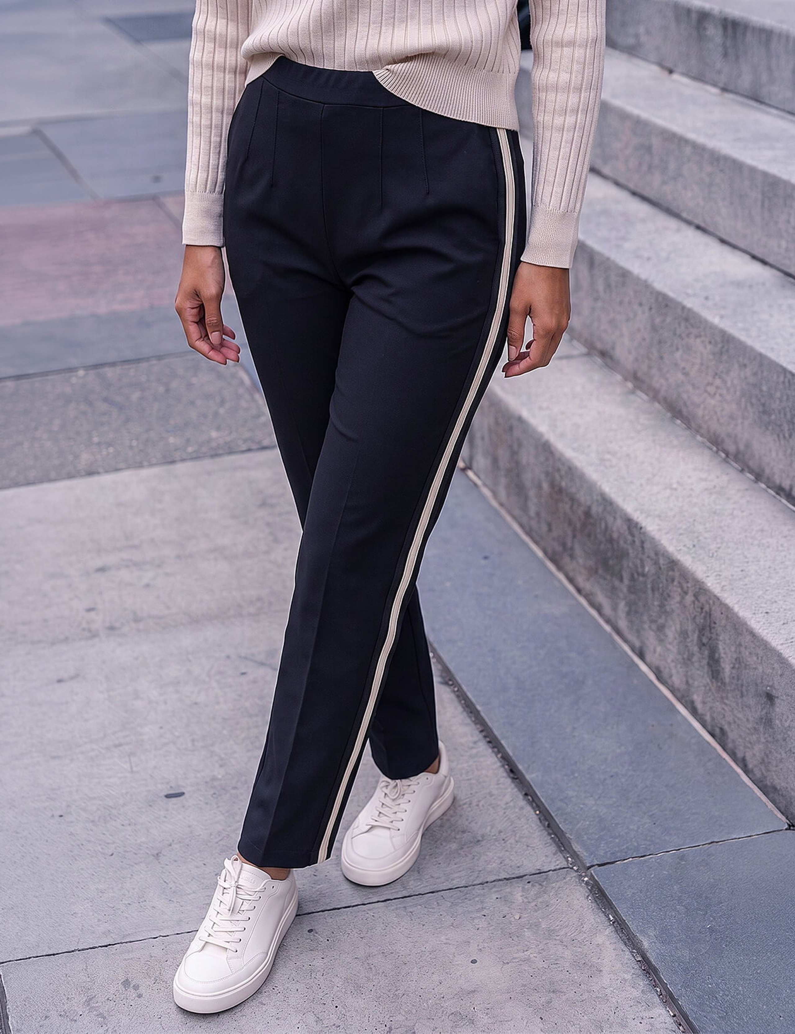 Side Stripe Straight Leg Trousers 1 of 4