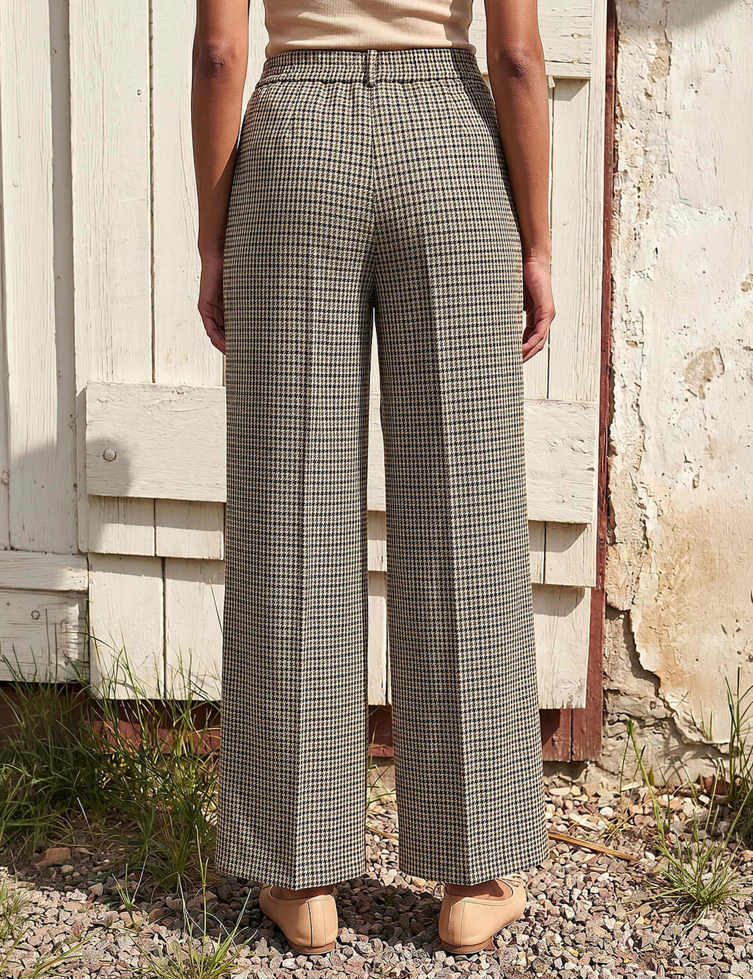 Tweed Wide Leg Trousers with Wool 3 of 4