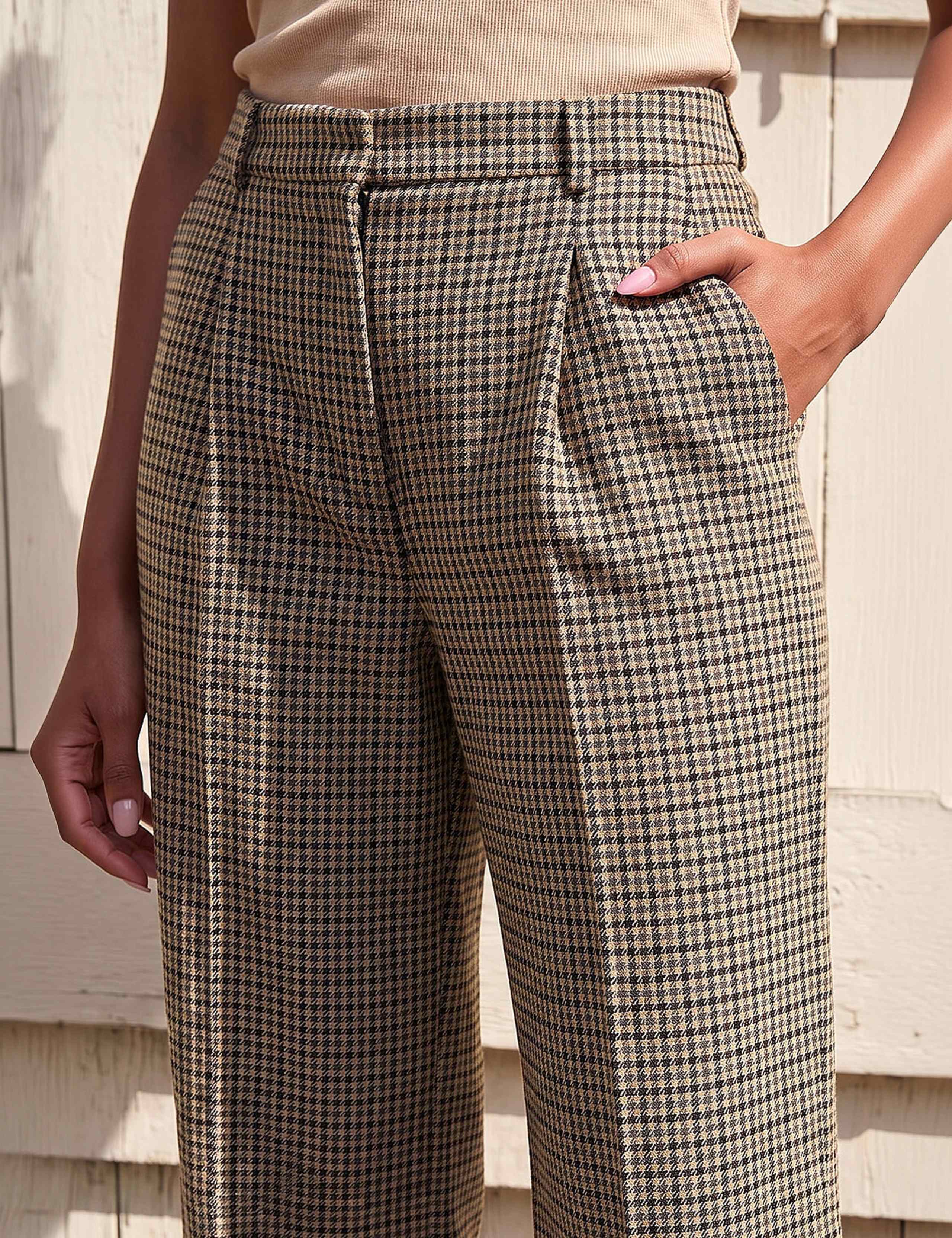Tweed Wide Leg Trousers with Wool 4 of 4