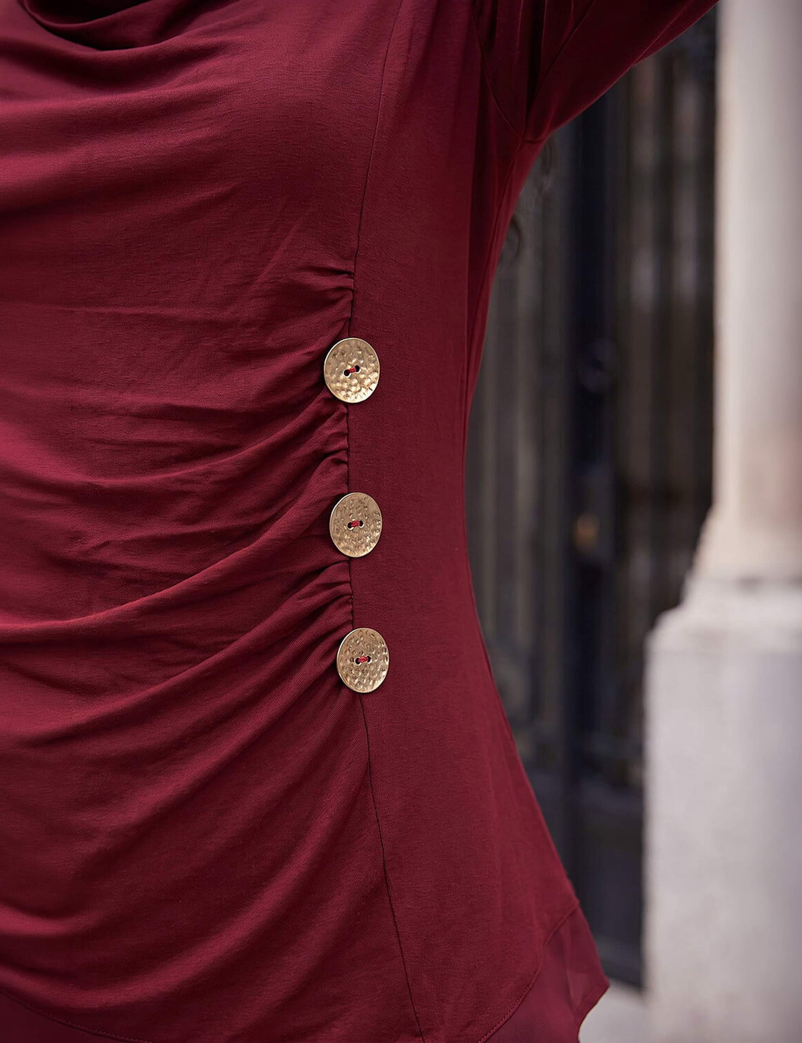 Button Detail Chiffon Hem Top 4 of 4