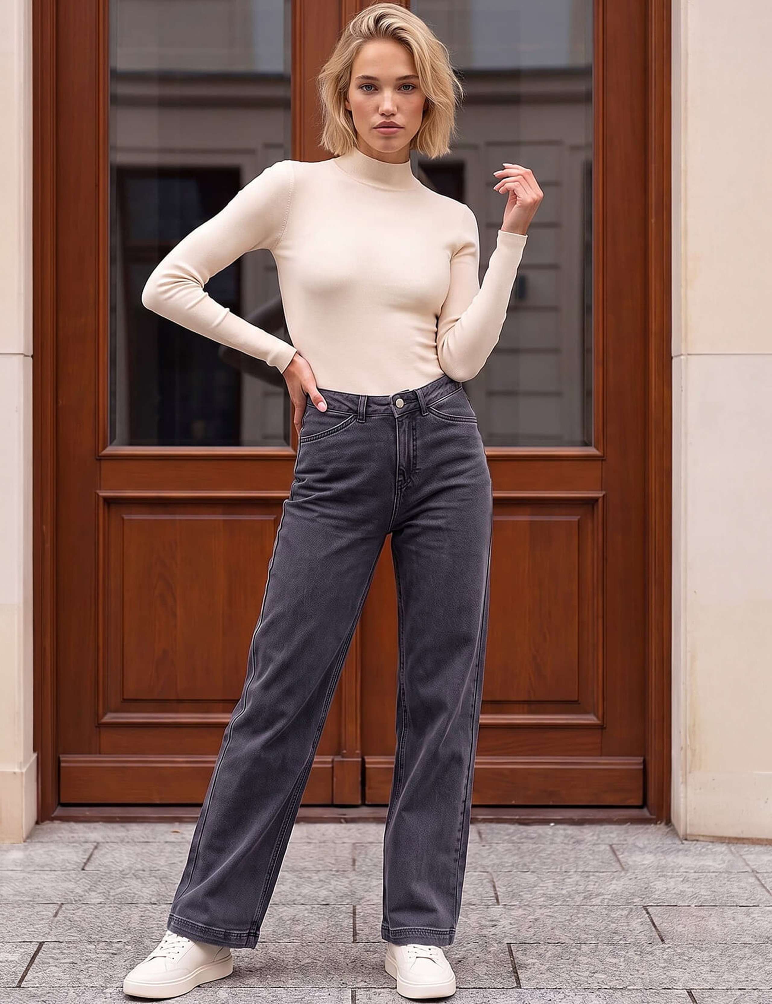 Cotton Rich Wide Leg Jeans 3 of 4