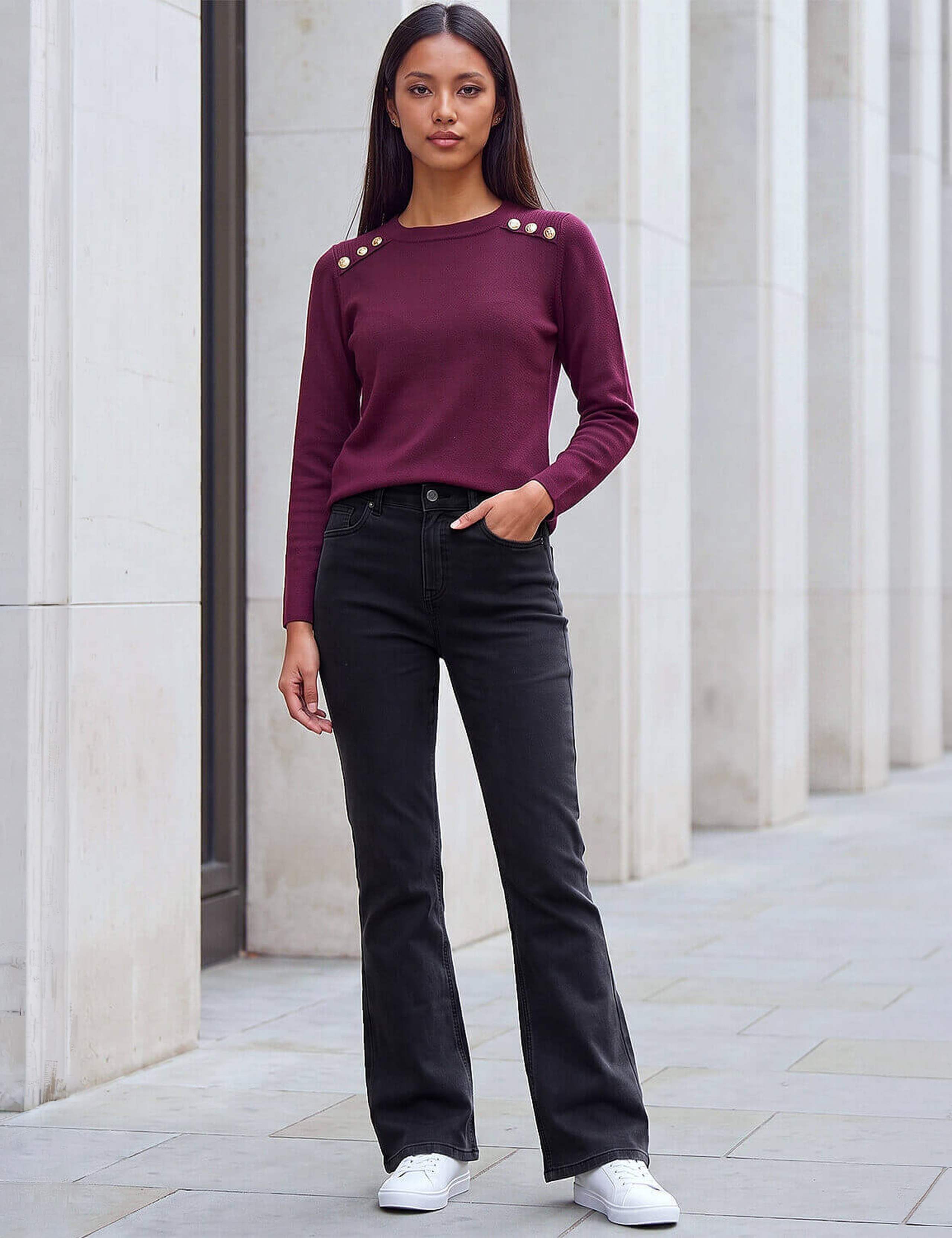Petite Mid Rise Stretch Bootcut Jeans 3 of 4
