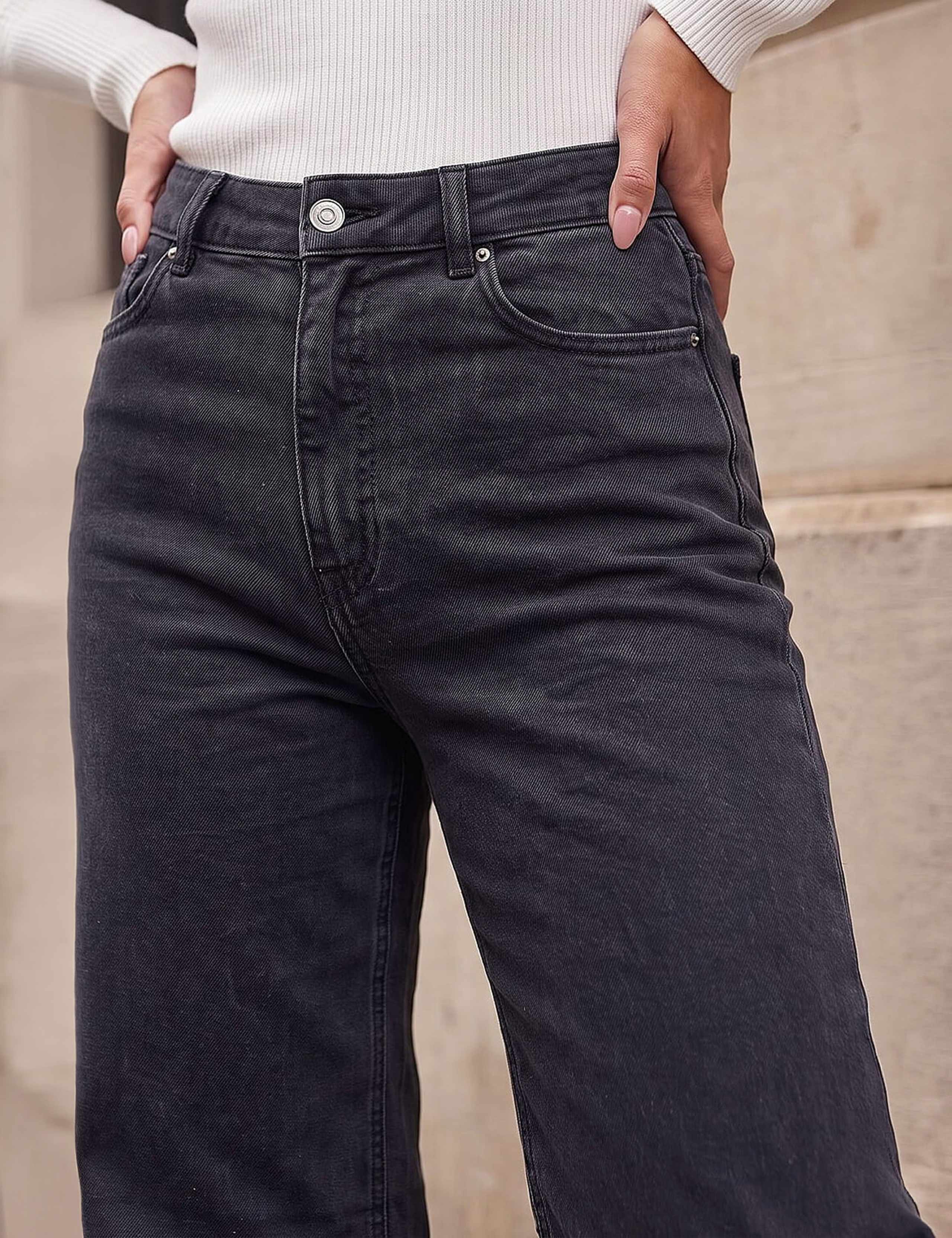 Petite Mid Rise Stretch Wide Leg Jeans 4 of 4