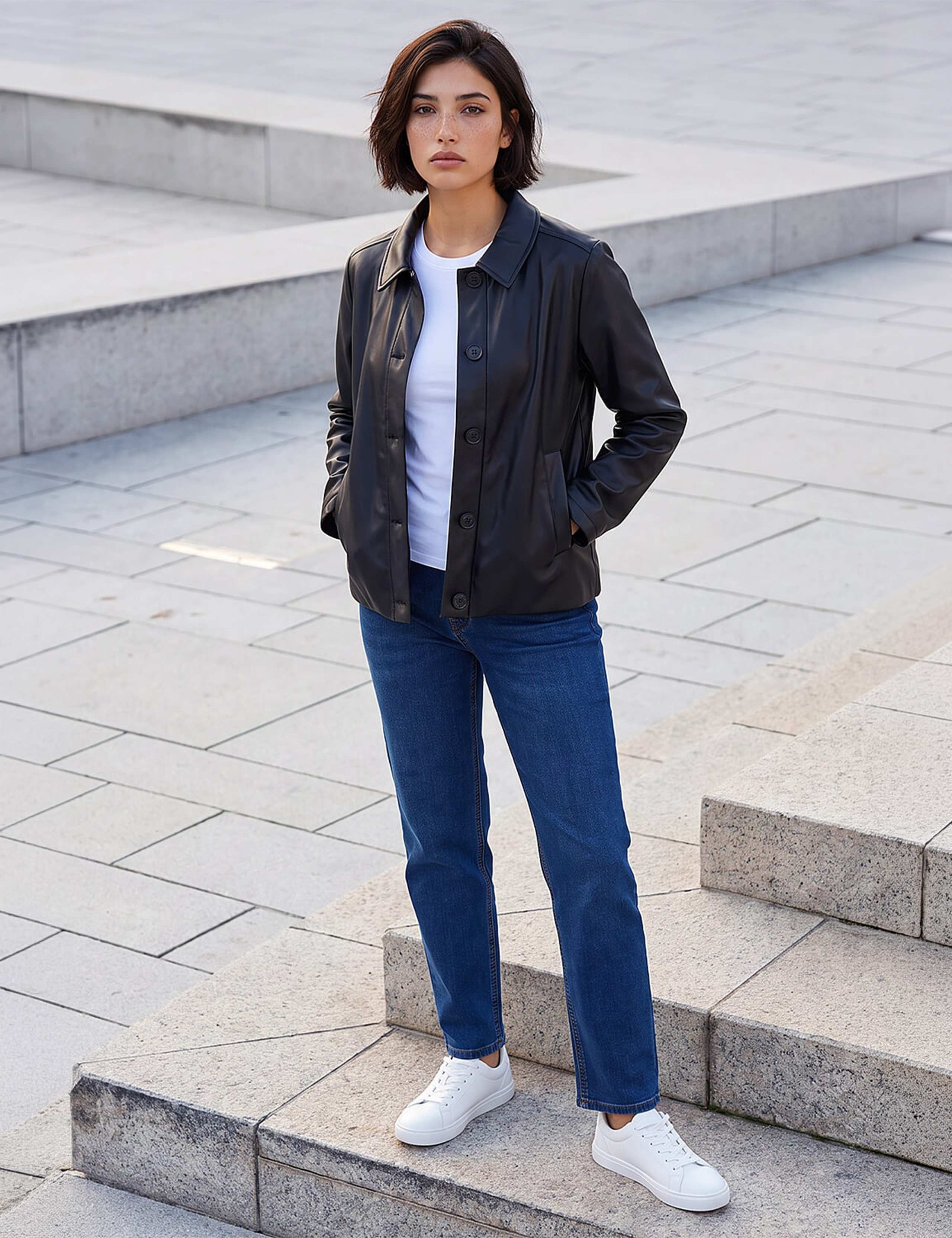 Petite Faux Leather Short Jacket 2 of 4