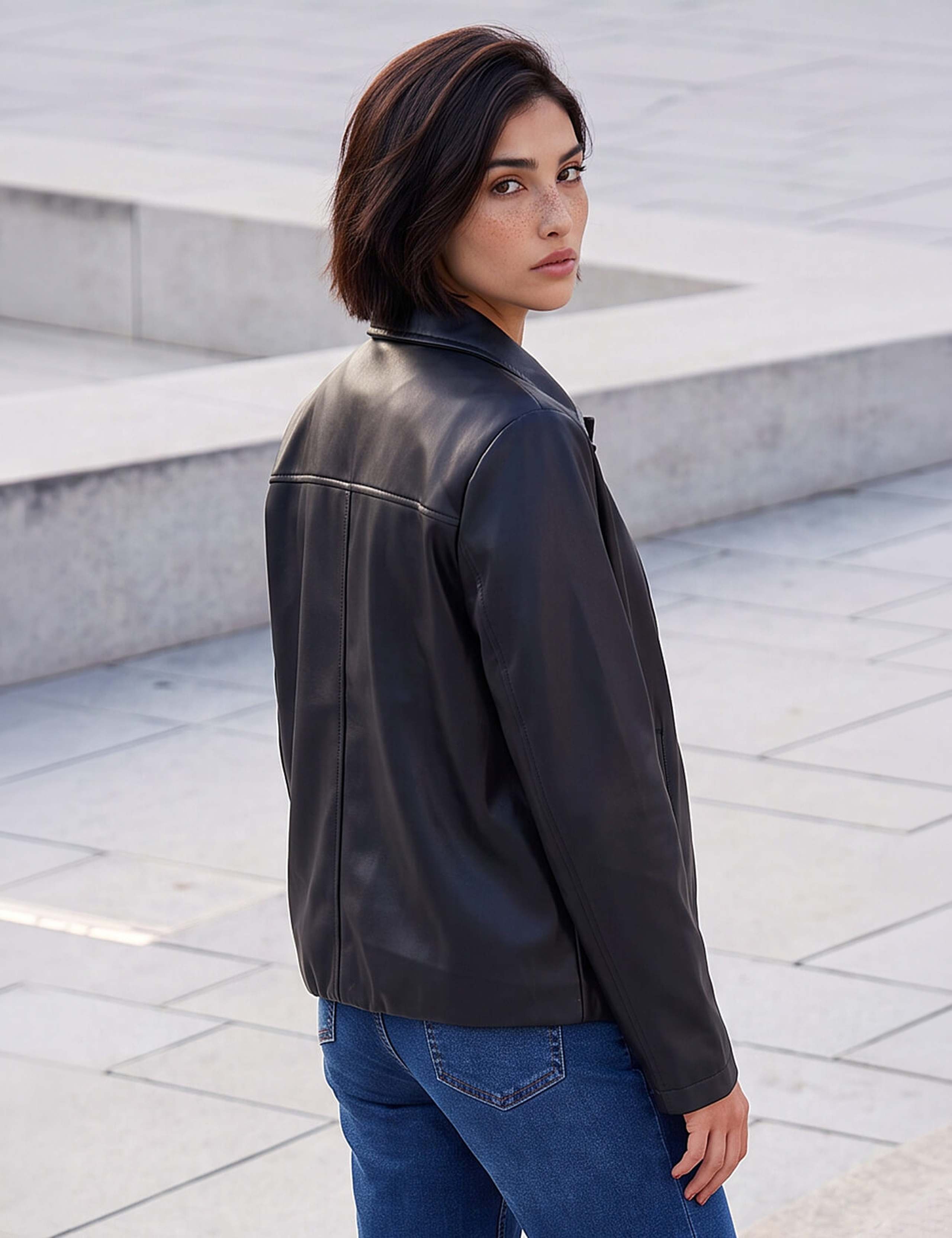 Petite Faux Leather Short Jacket 3 of 4