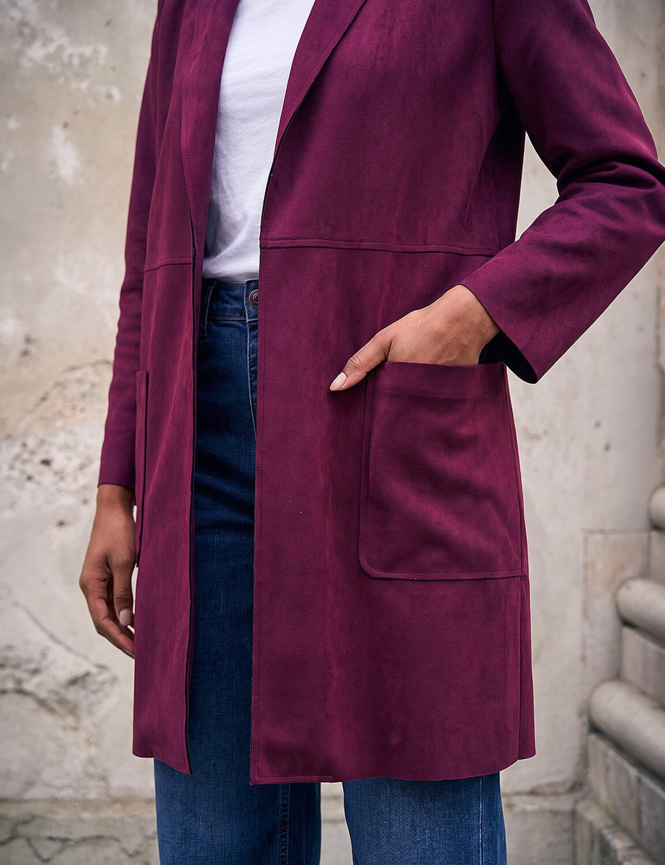 Petite Faux Suede Pocket Jacket 3 of 4