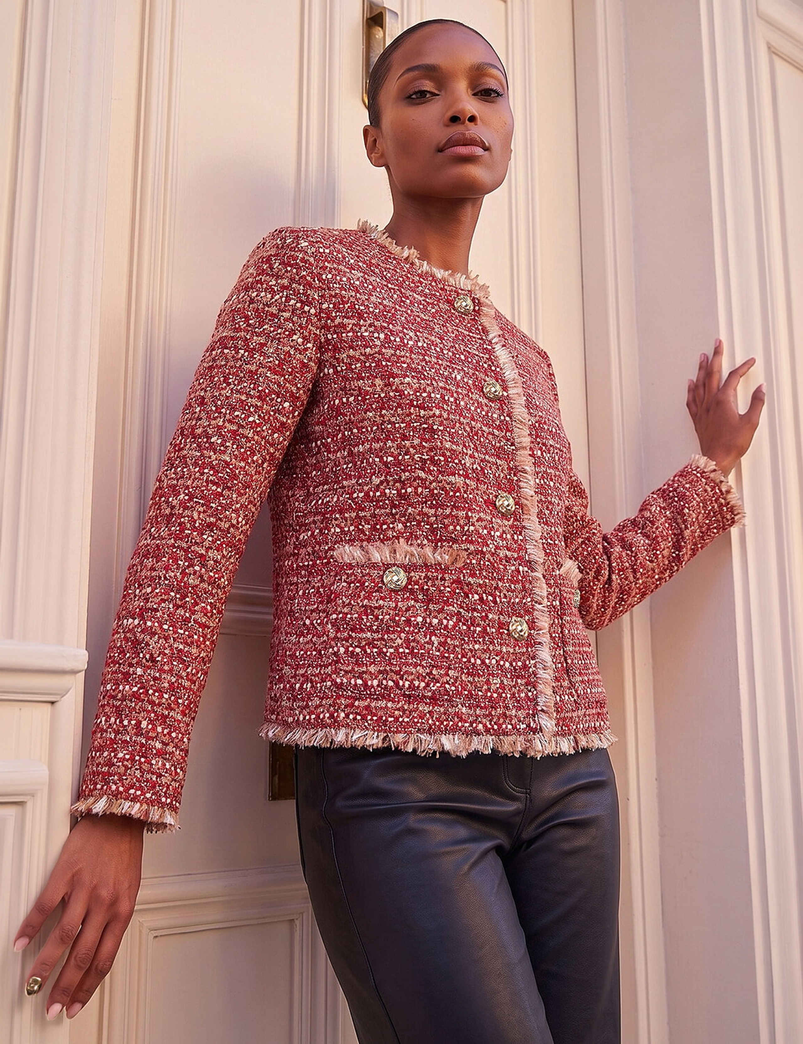 Frayed Edge Boucle Jacket 1 of 4