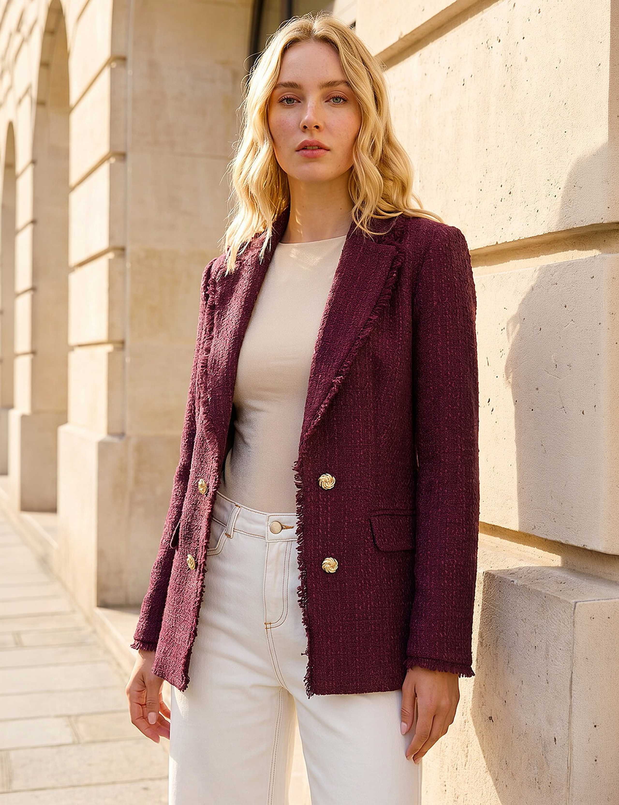 Frayed Edge Boucle Jacket 1 of 4