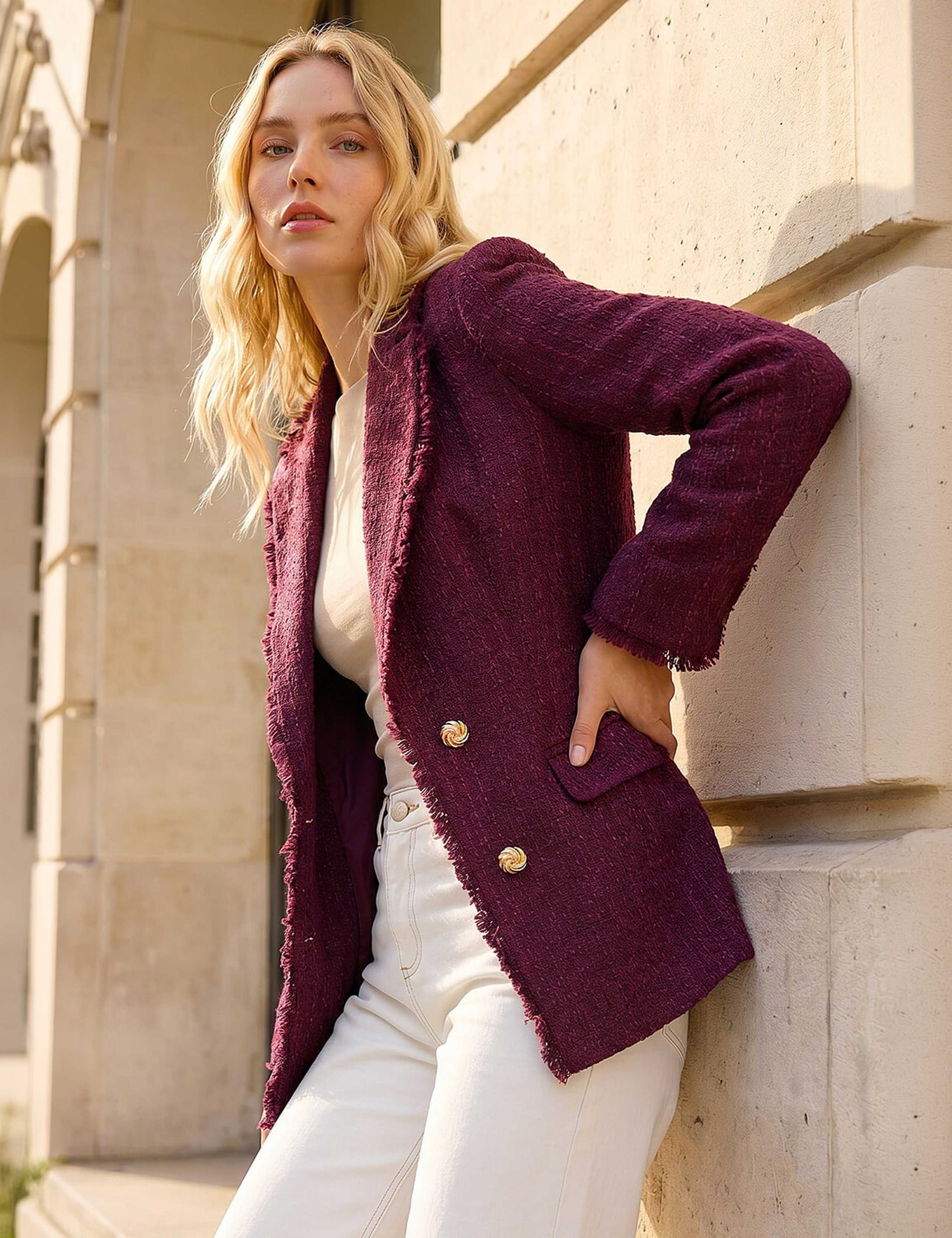 Frayed Edge Boucle Jacket 2 of 4