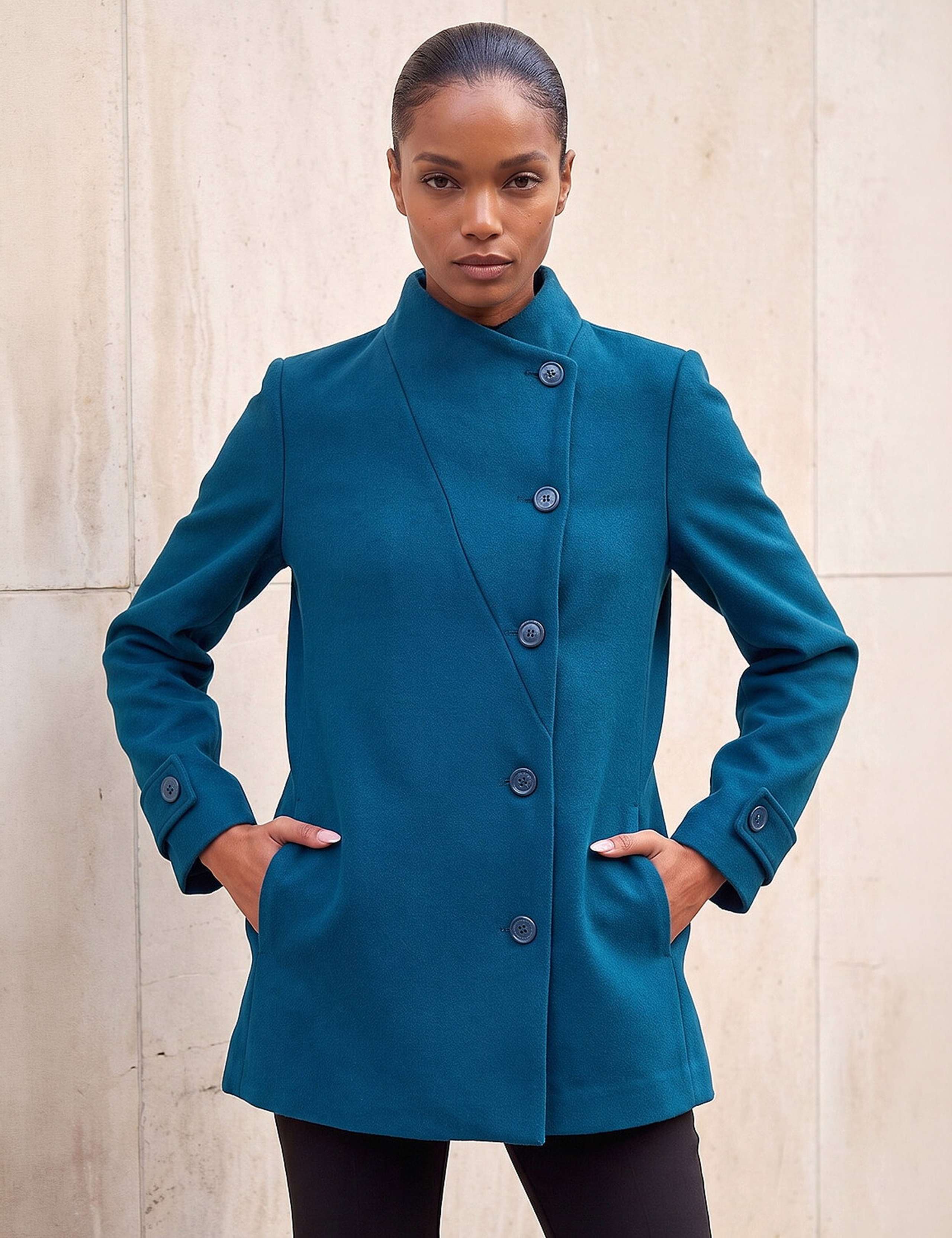 Funnel Neck Cropped Jacket 3 of 4