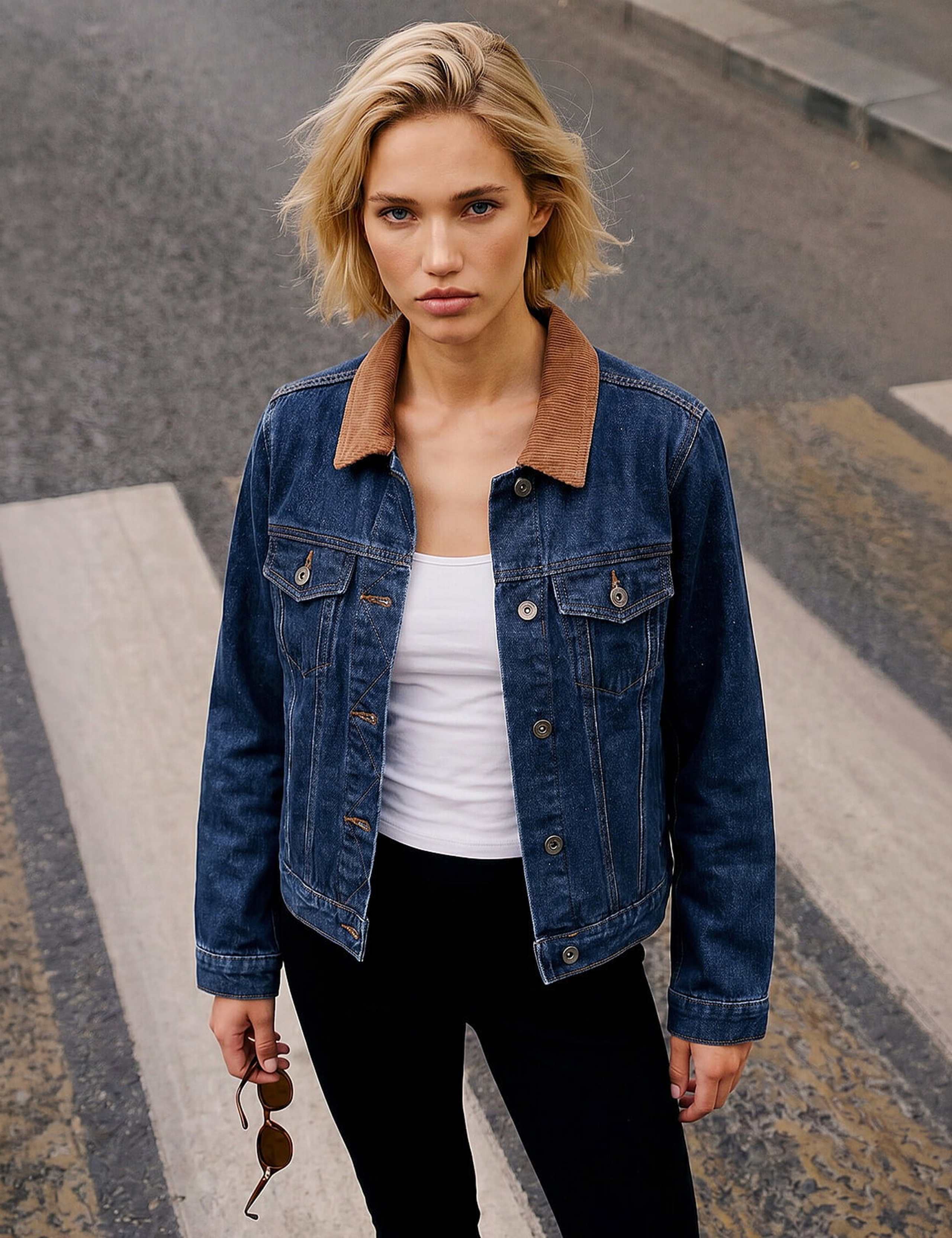 Cord Collar Denim Jacket 1 of 4