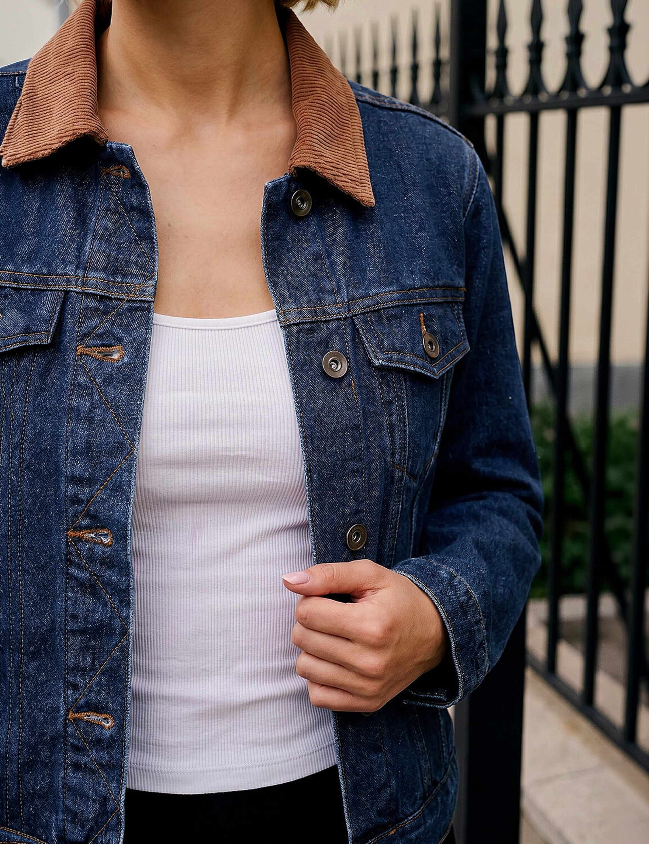 Cord Collar Denim Jacket 4 of 4